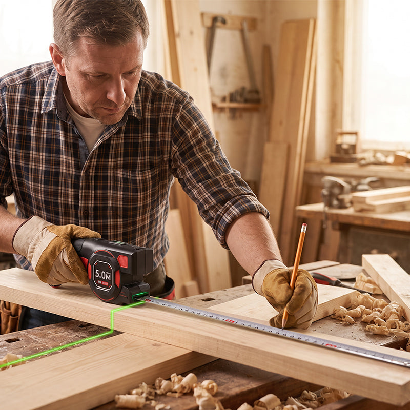 2-in-1 Tape Measure with Laser Guide
