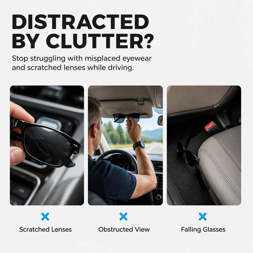 🕶️Car Sunglasses Holder Double Clip Eyeglasses Mount and Ticket Card Clip