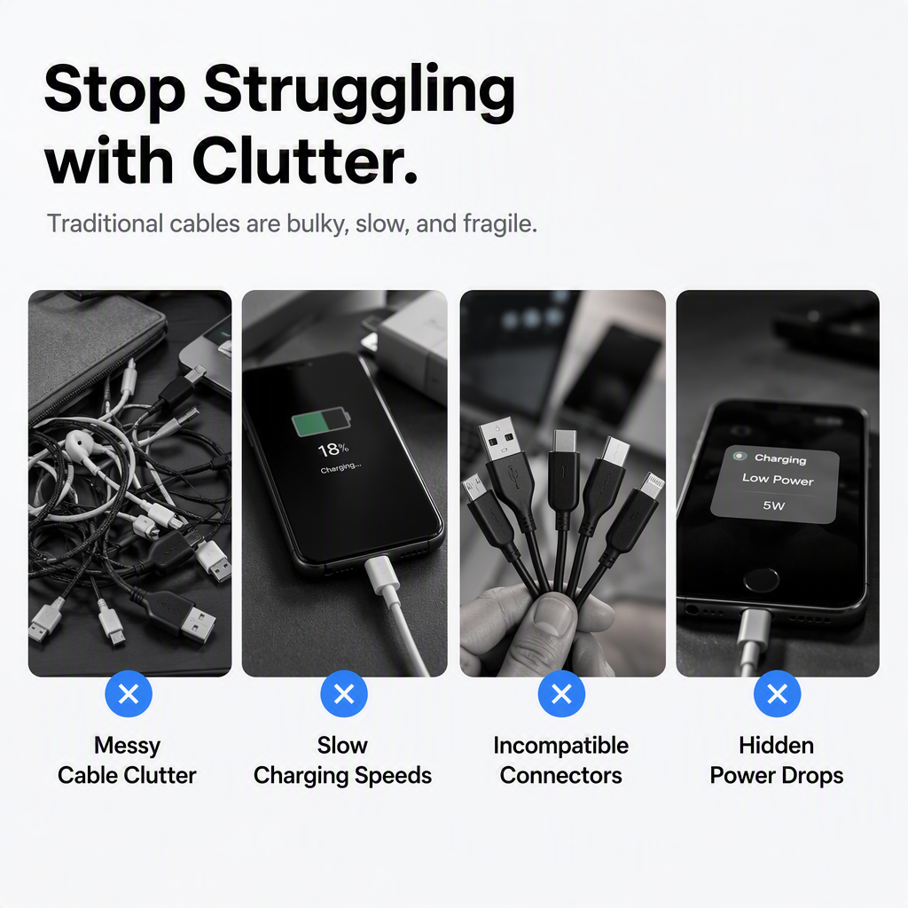 4-in-1 Digital Display Keychain Charging Cable