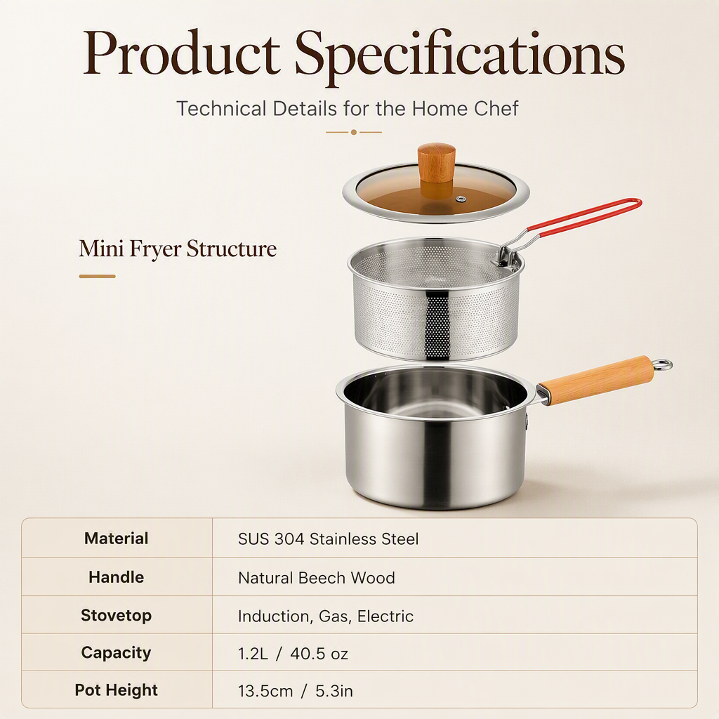Stainless Steel Fryer Pot With Basket
