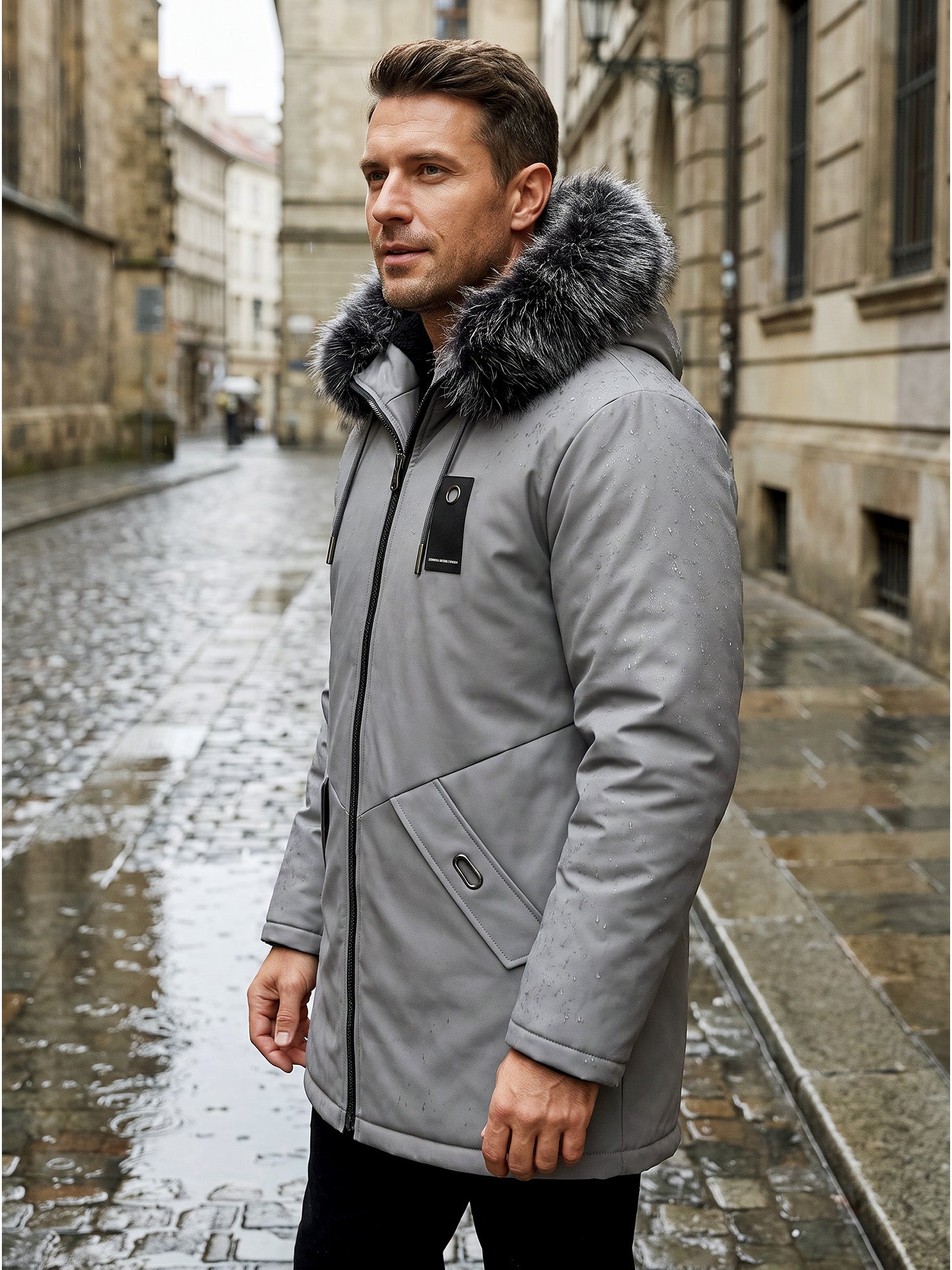 ✨ Men's Windproof Hooded Thermal Mid-Length Parka Jacket
