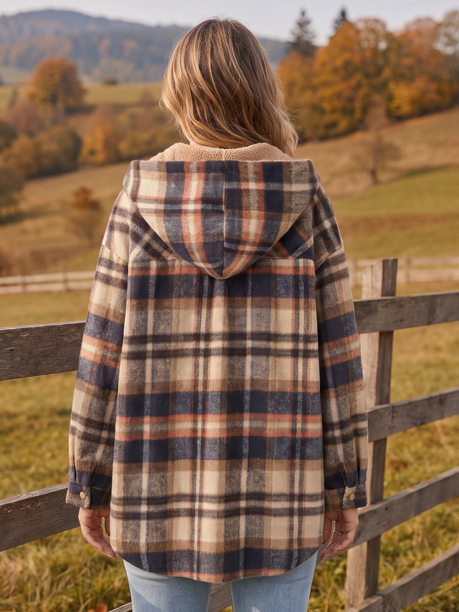 🎉 Last Day Promotion-55% OFF 🧸 Women’s Classic Cozy Plaid Hooded Jacket