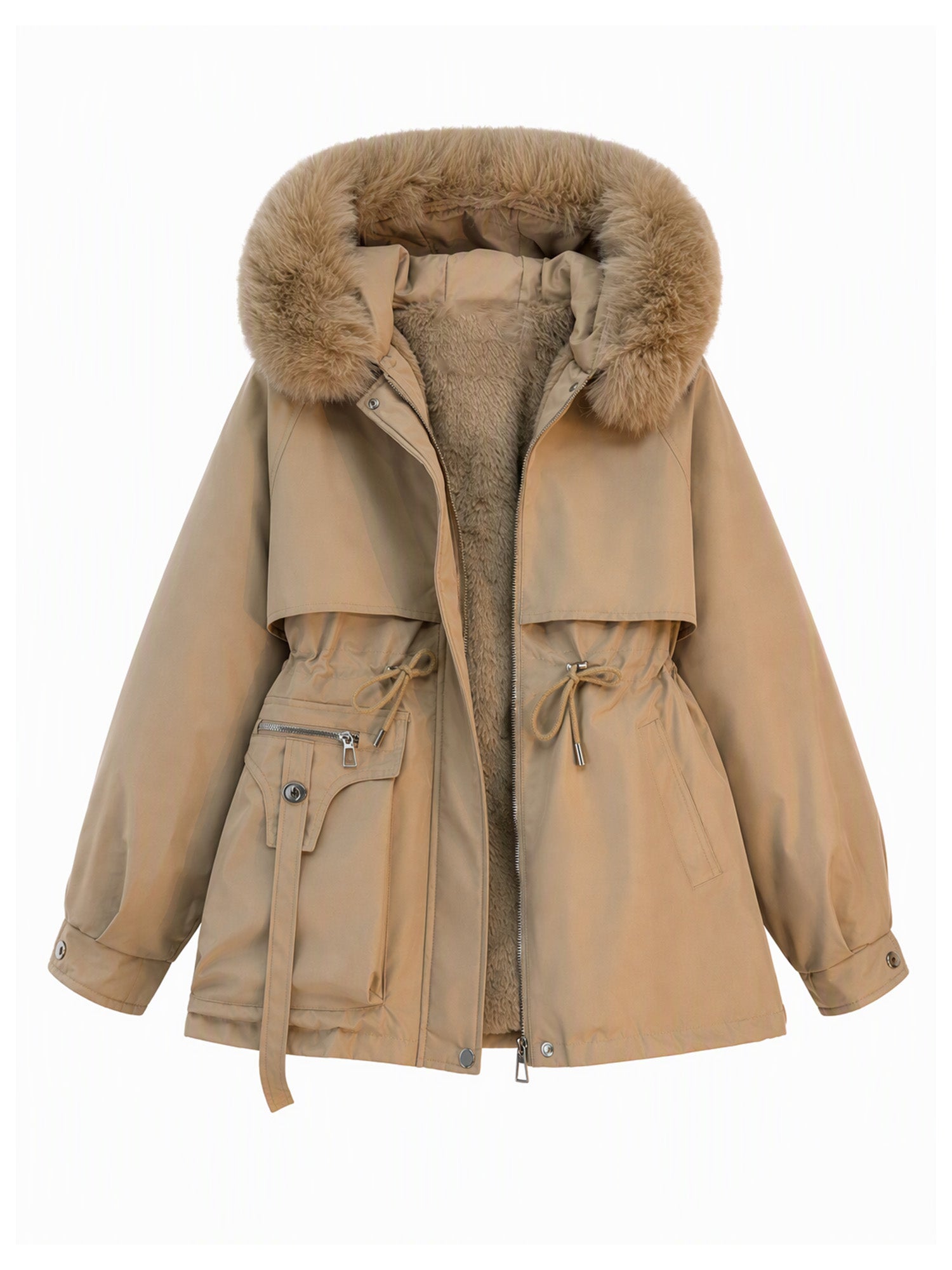 Women's Winter Faux Fur Padded Parka