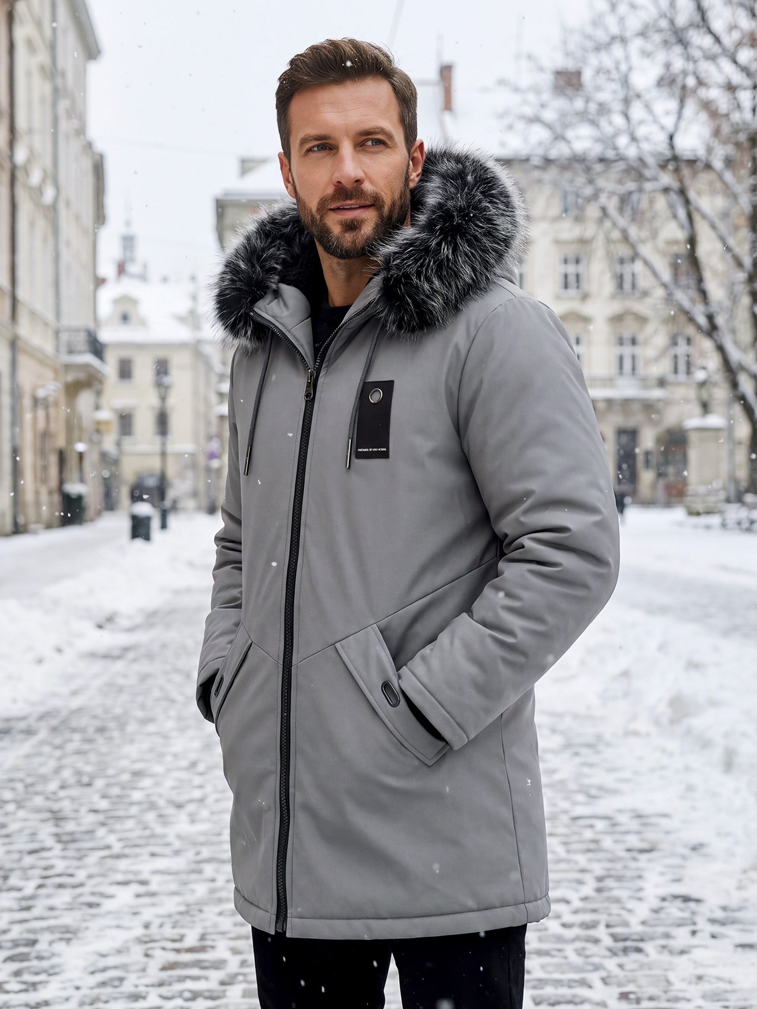 ✨ Men's Windproof Hooded Thermal Mid-Length Parka Jacket