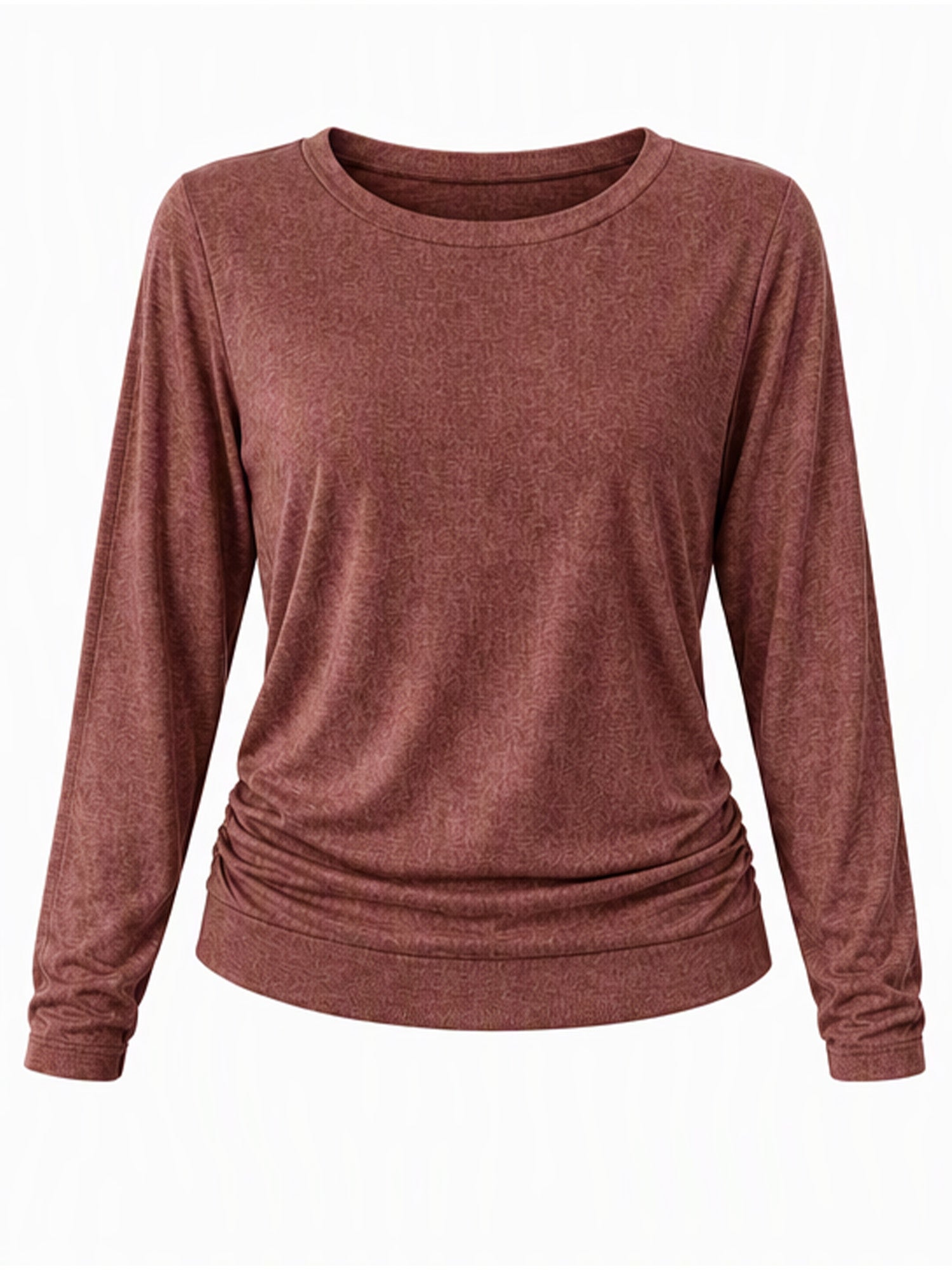 Women's Casual Crewneck Ruched HemTop