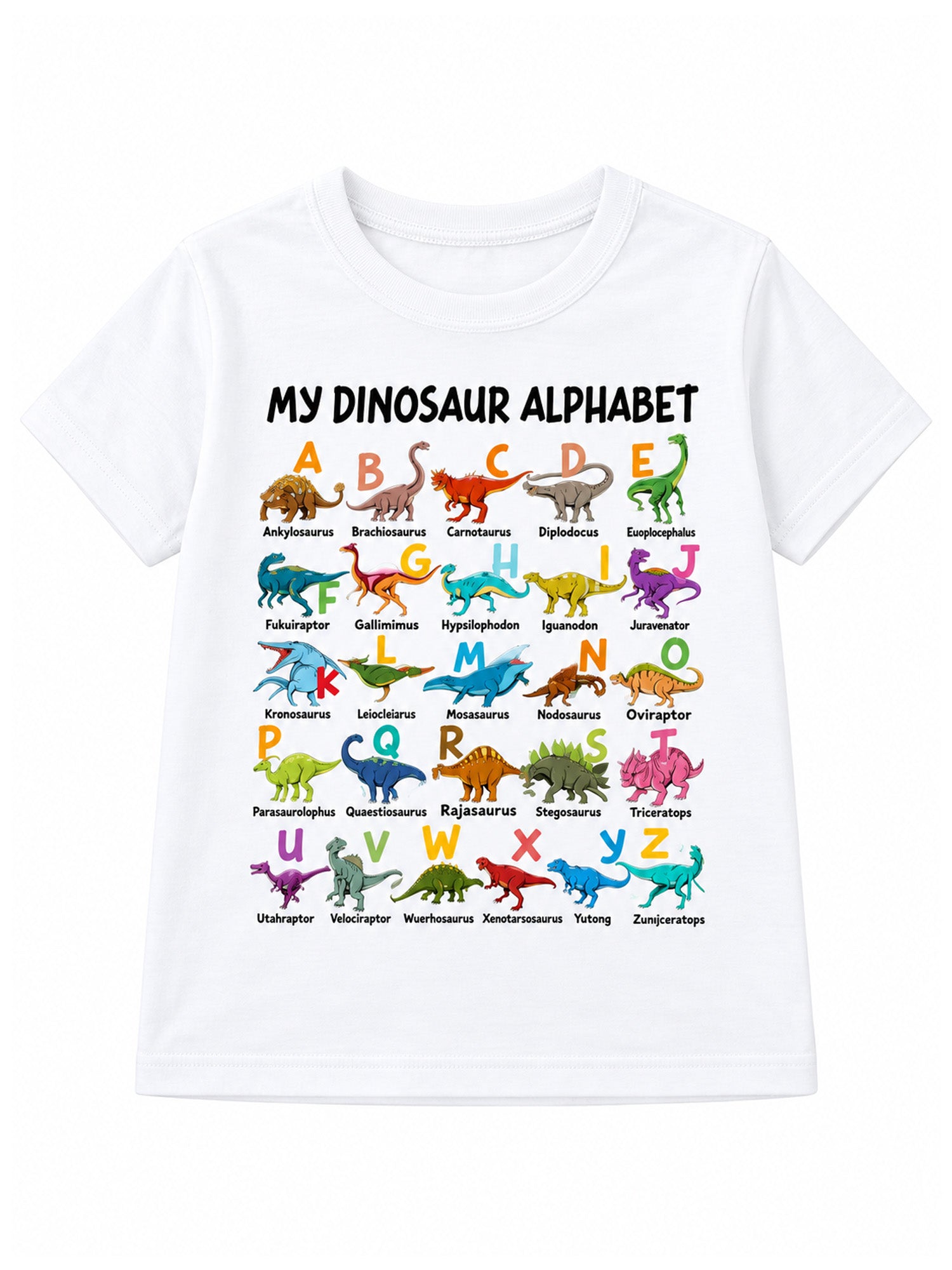Kids Dinosaur Alphabet Graphic T-Shirt