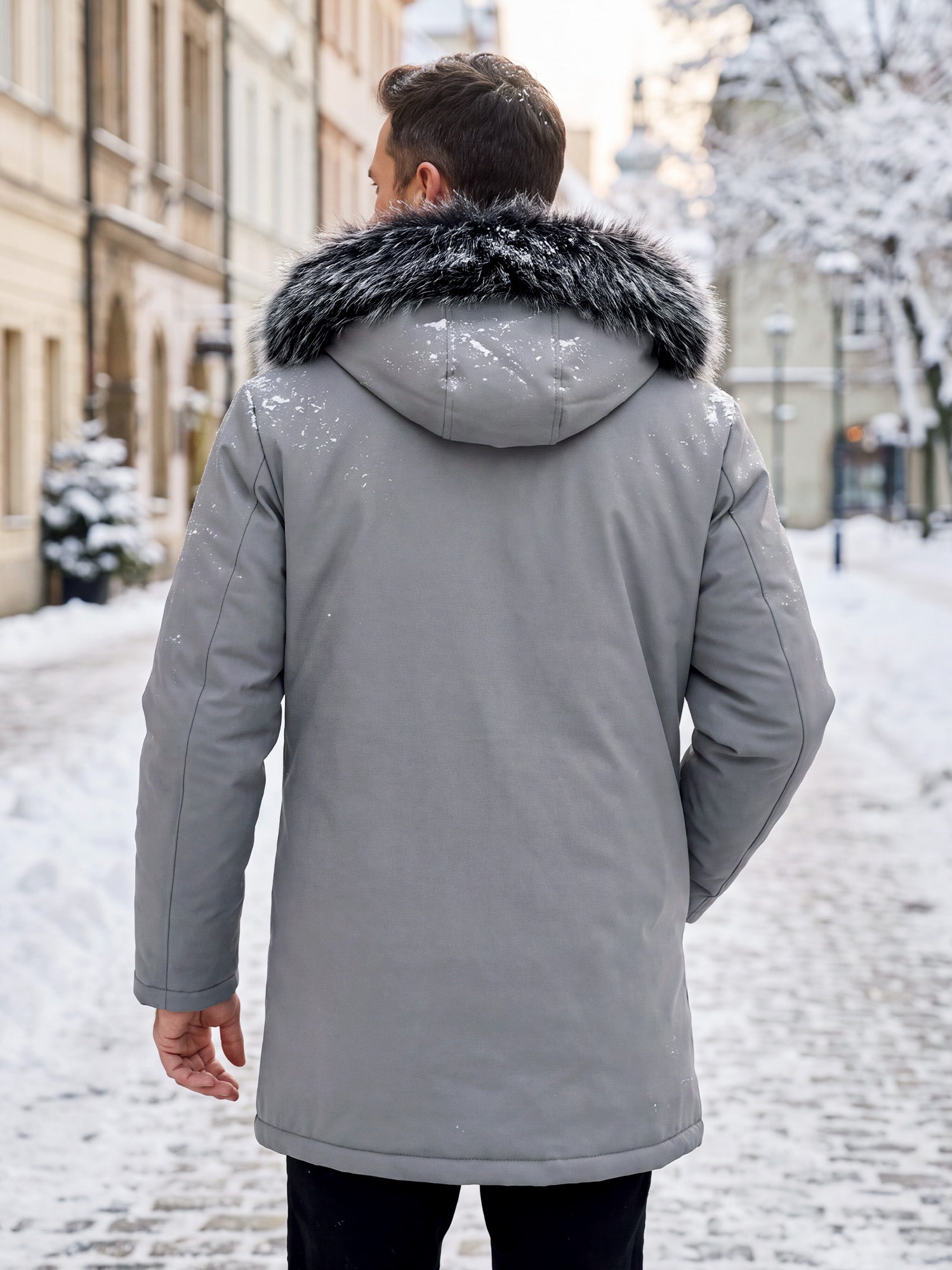 ✨ Men's Windproof Hooded Thermal Mid-Length Parka Jacket