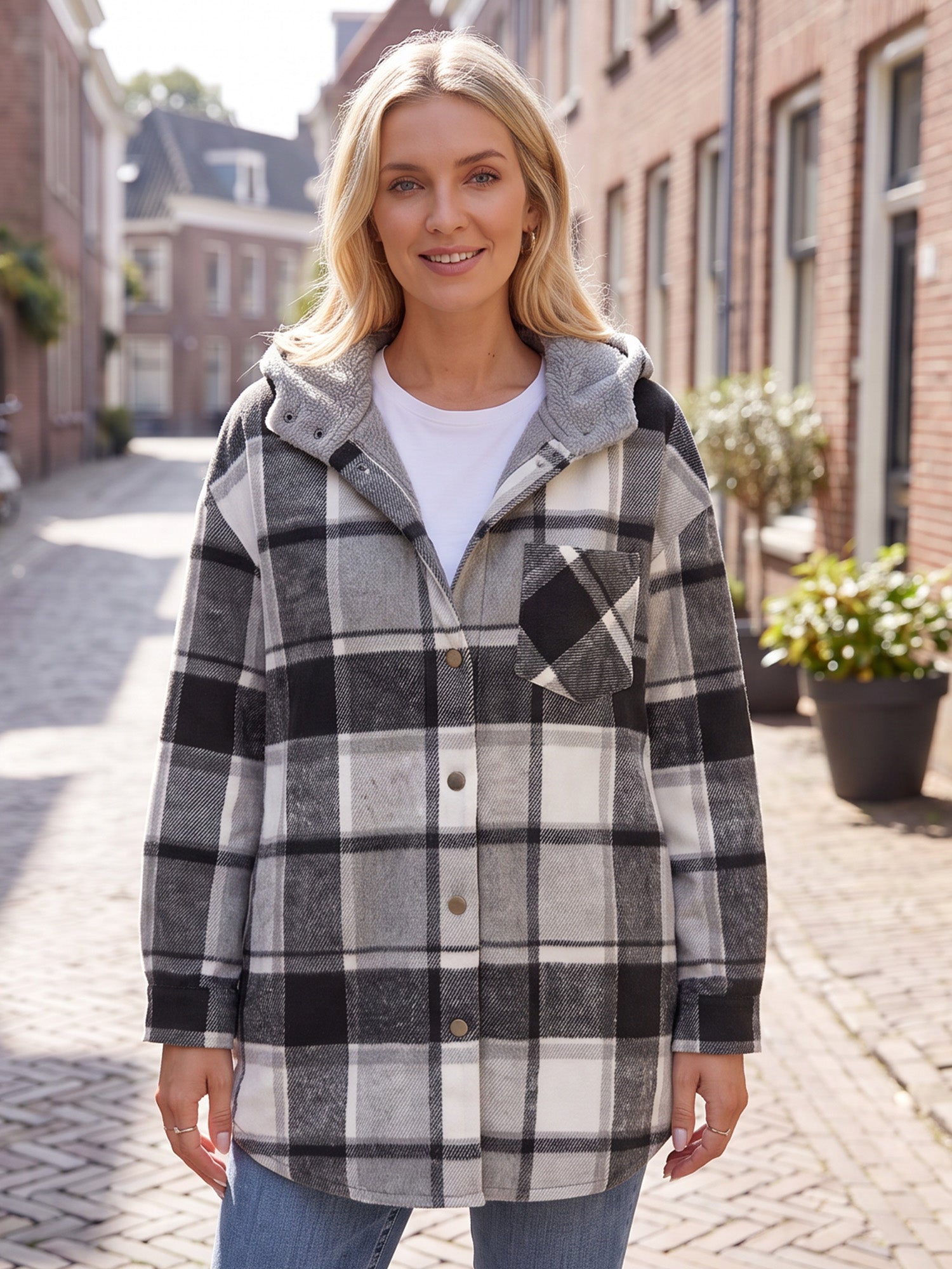🎉 Last Day Promotion-55% OFF 🧸 Women’s Classic Cozy Plaid Hooded Jacket
