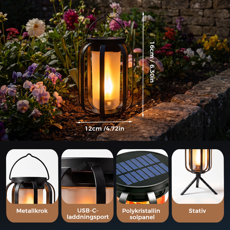 Solar Powered Flickering Flame Lantern 