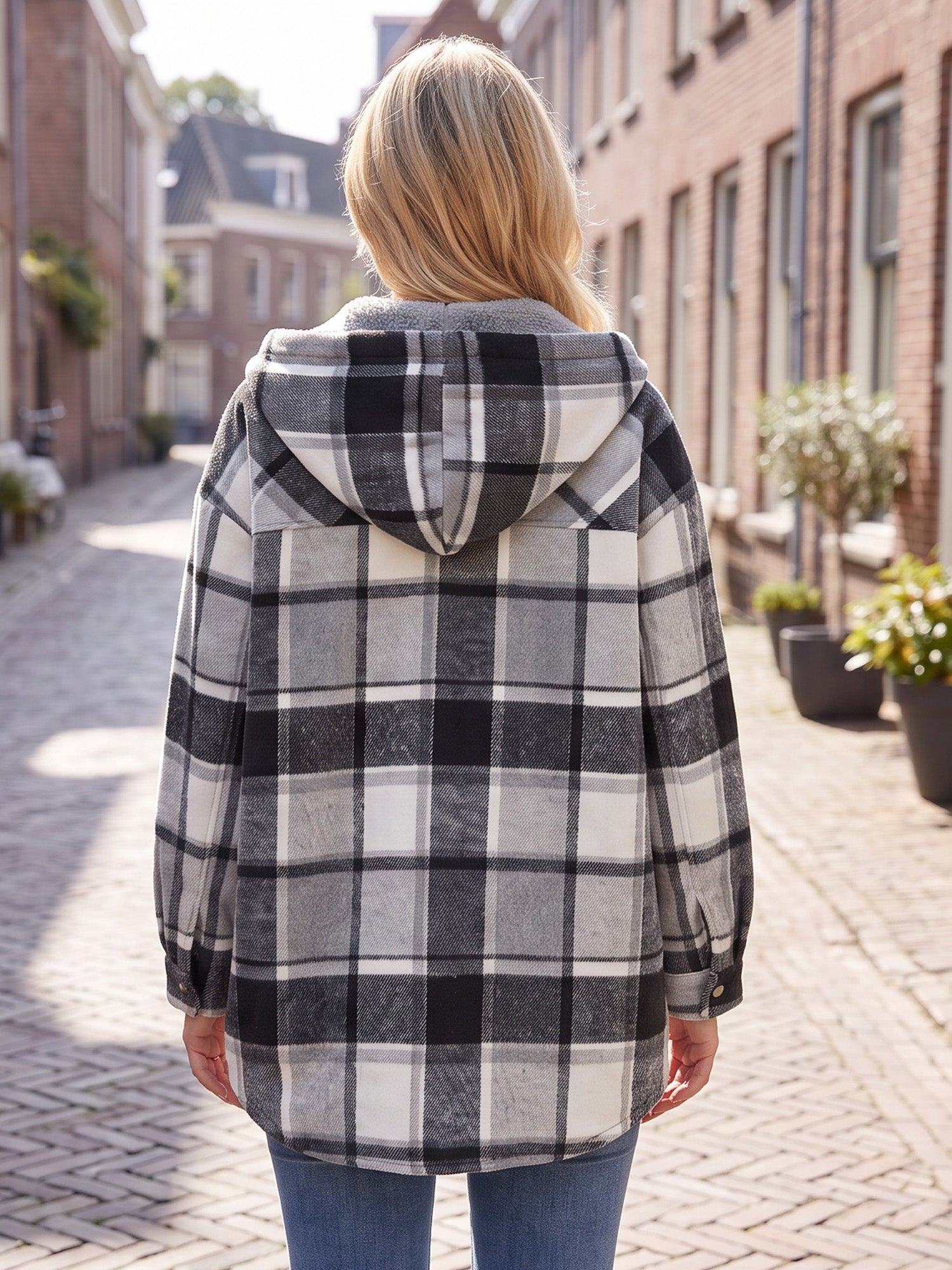 🎉 Last Day Promotion-55% OFF 🧸 Women’s Classic Cozy Plaid Hooded Jacket