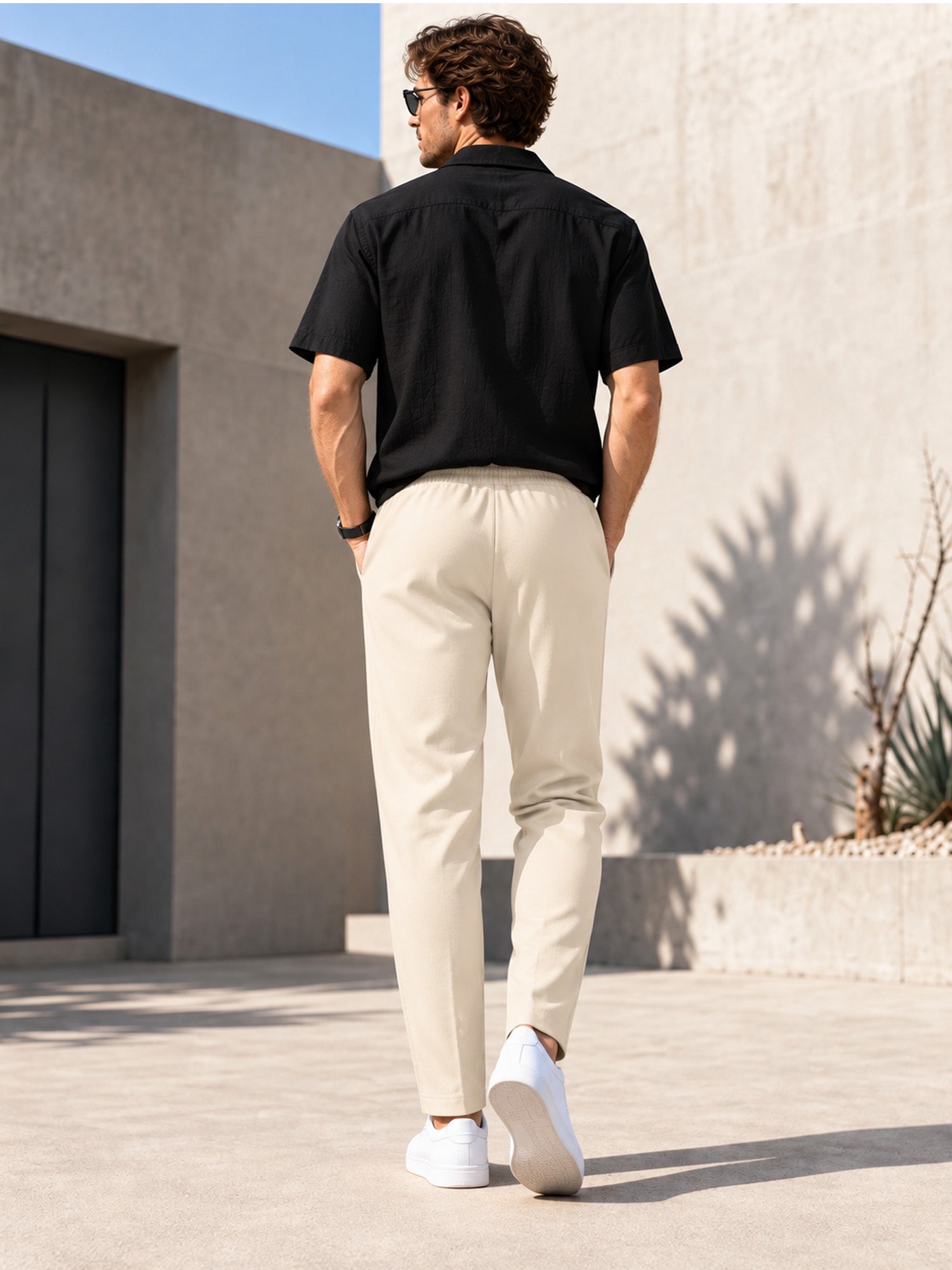 Men's Drawstring Waist Straight-Leg Pants