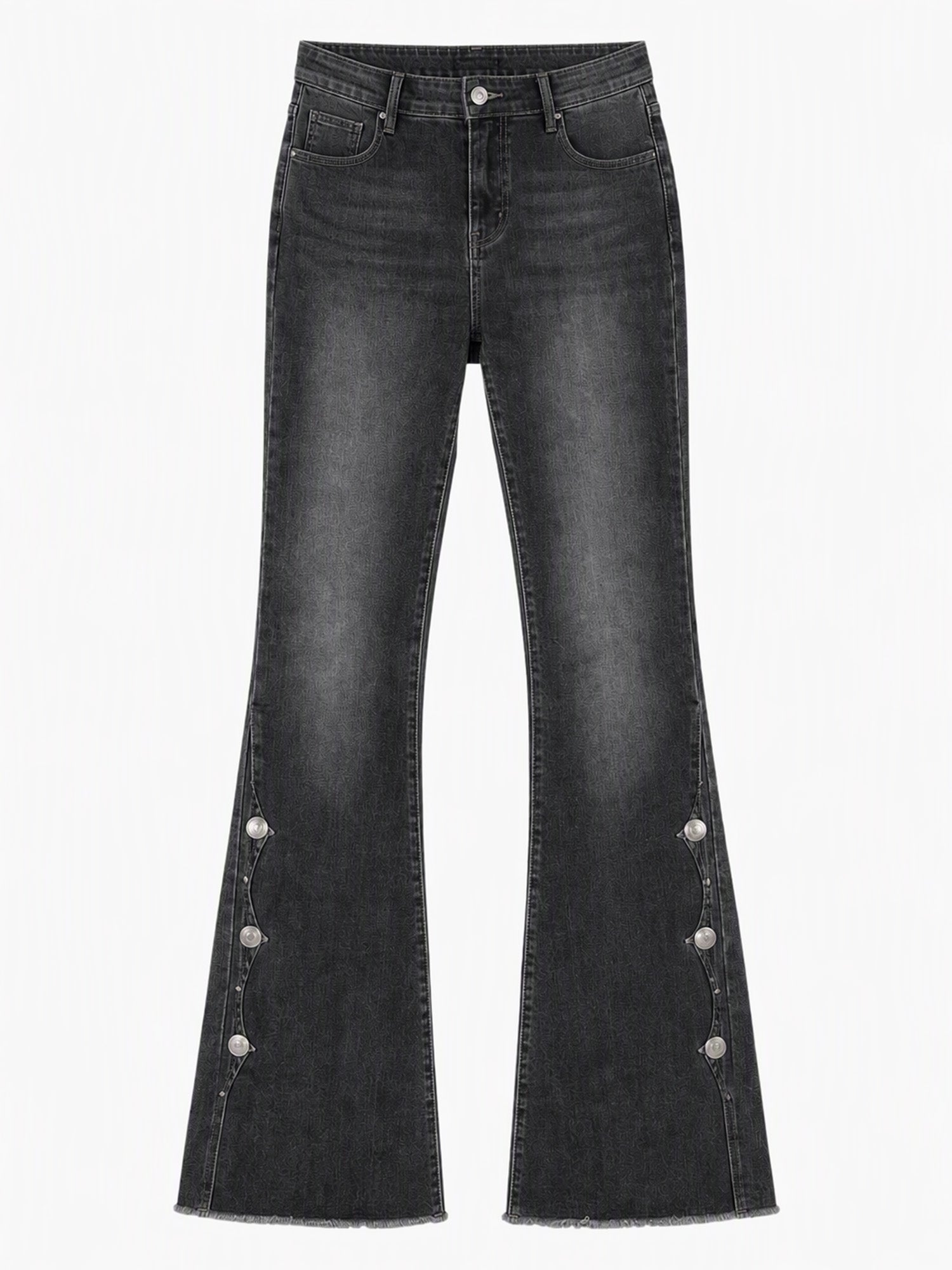 Women High Waisted Distressed Flare Jeans