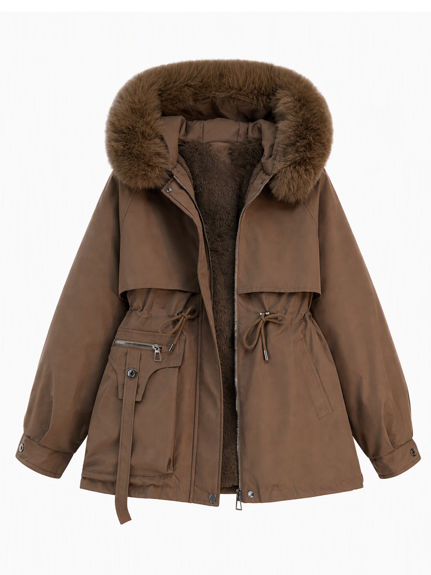 Women's Winter Faux Fur Padded Parka