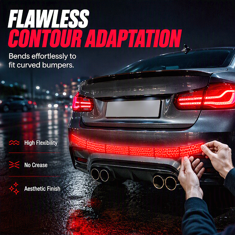 Be Seen Instantly! No-Dark Reflective Bumper Strips