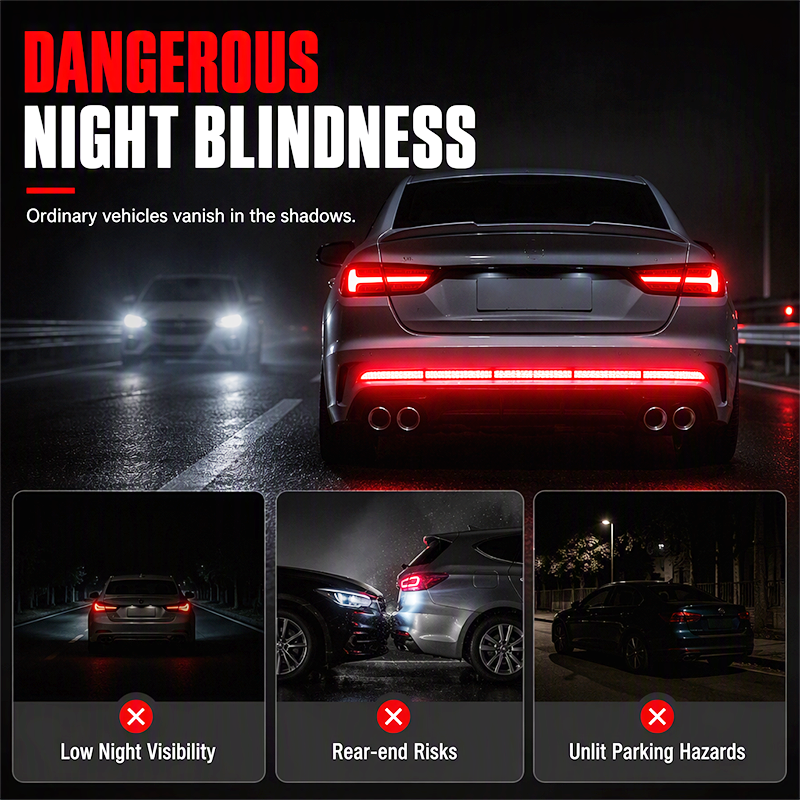 Be Seen Instantly! No-Dark Reflective Bumper Strips