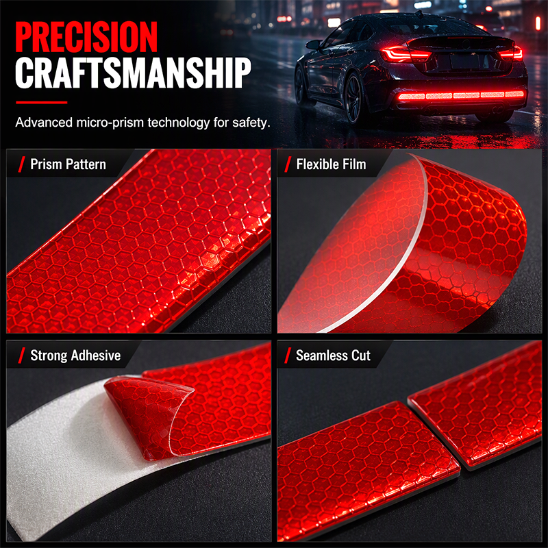 Be Seen Instantly! No-Dark Reflective Bumper Strips
