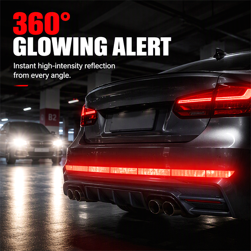 Be Seen Instantly! No-Dark Reflective Bumper Strips
