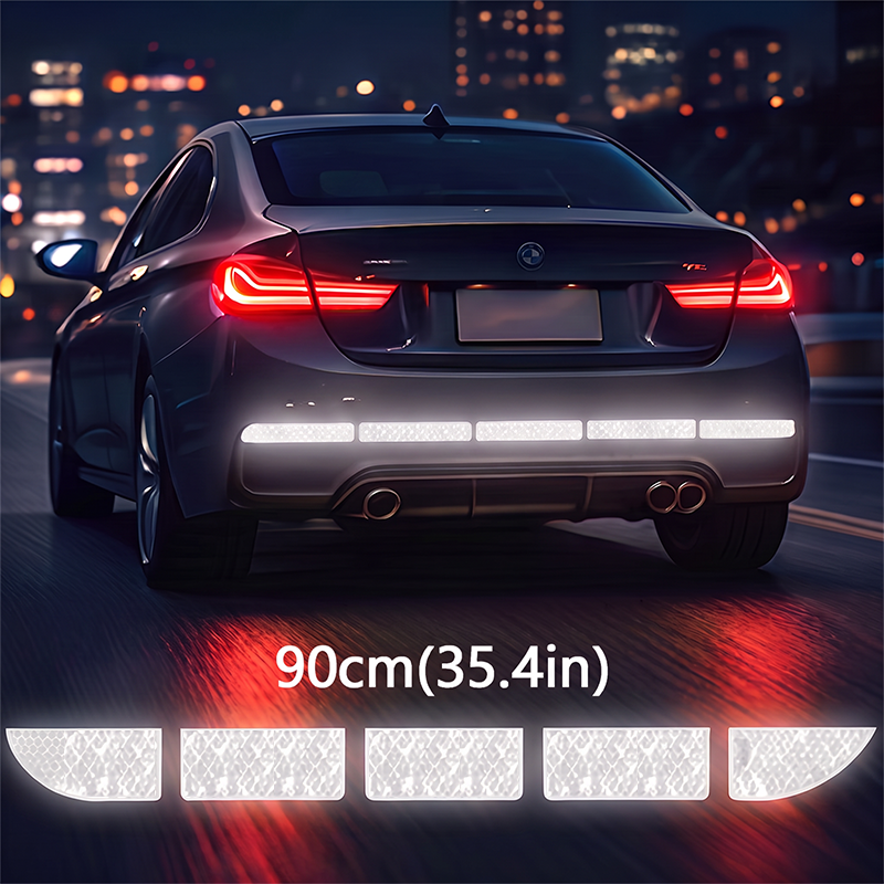 Be Seen Instantly! No-Dark Reflective Bumper Strips