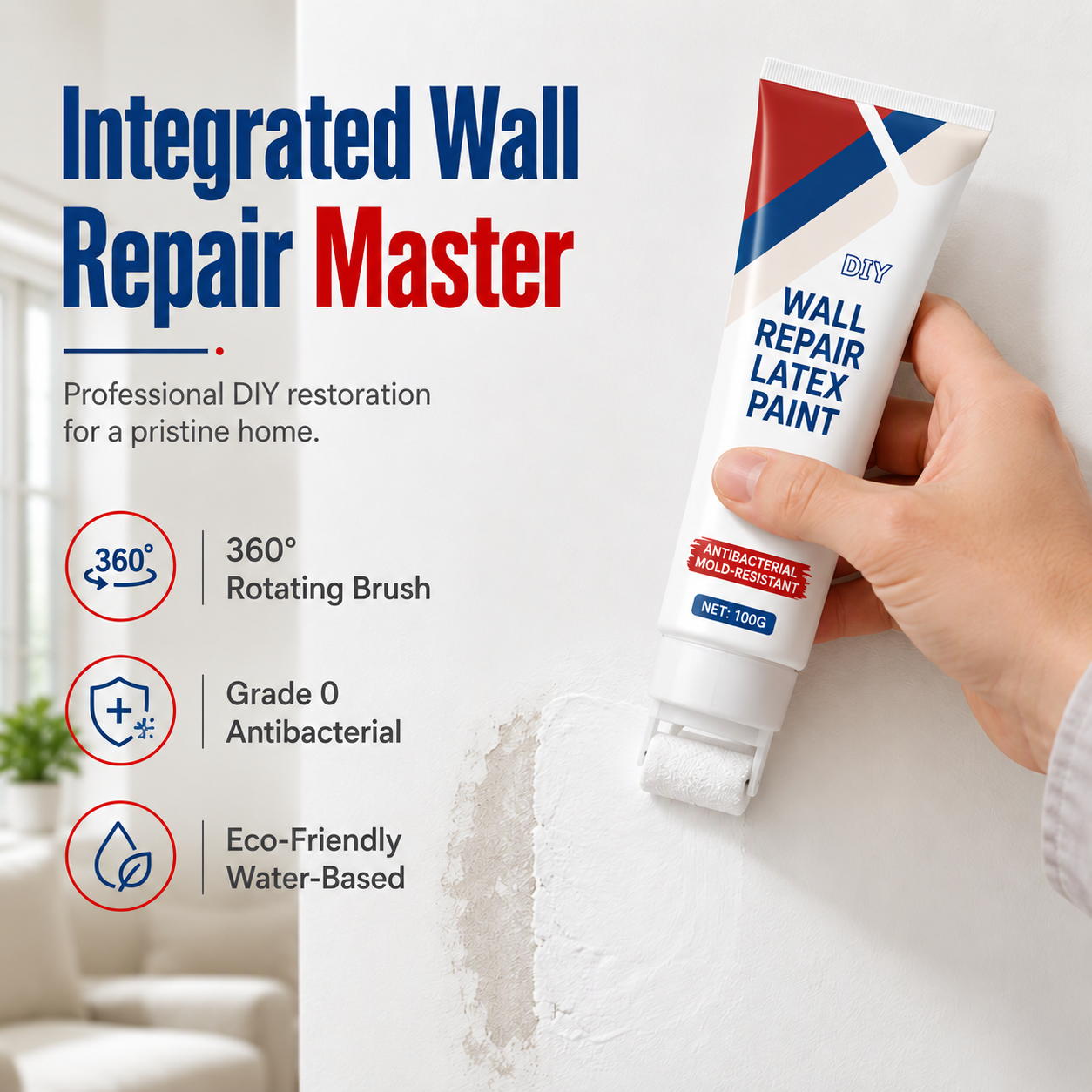 All-in-One Wall Repair Paste with Roller Brush