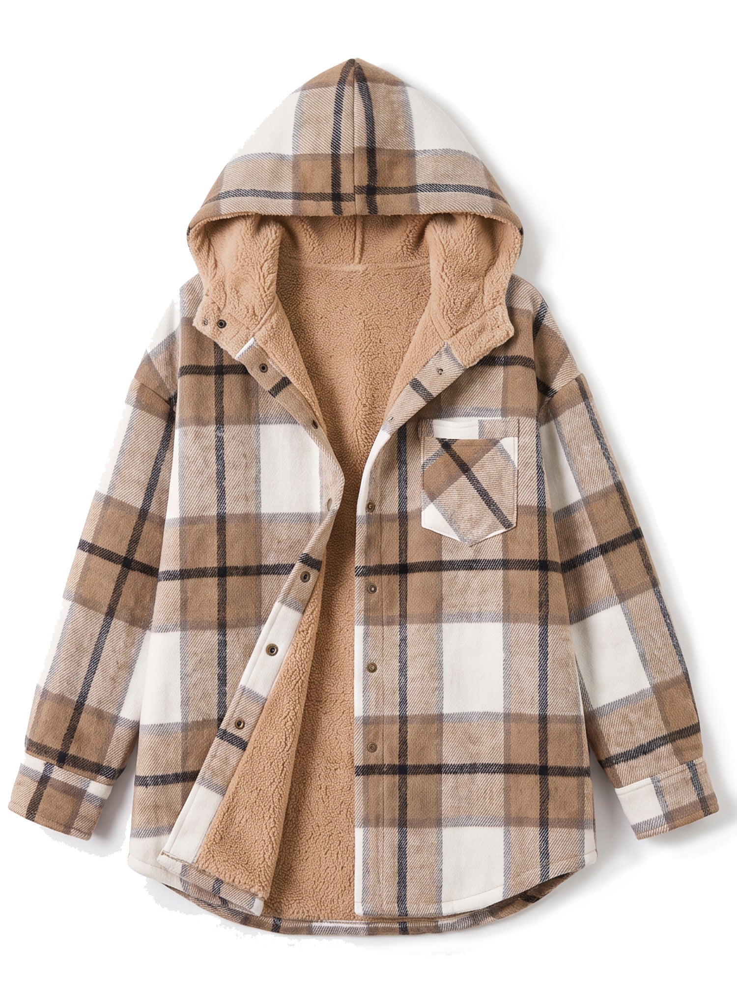 🎉 Last Day Promotion-55% OFF 🧸 Women’s Classic Cozy Plaid Hooded Jacket