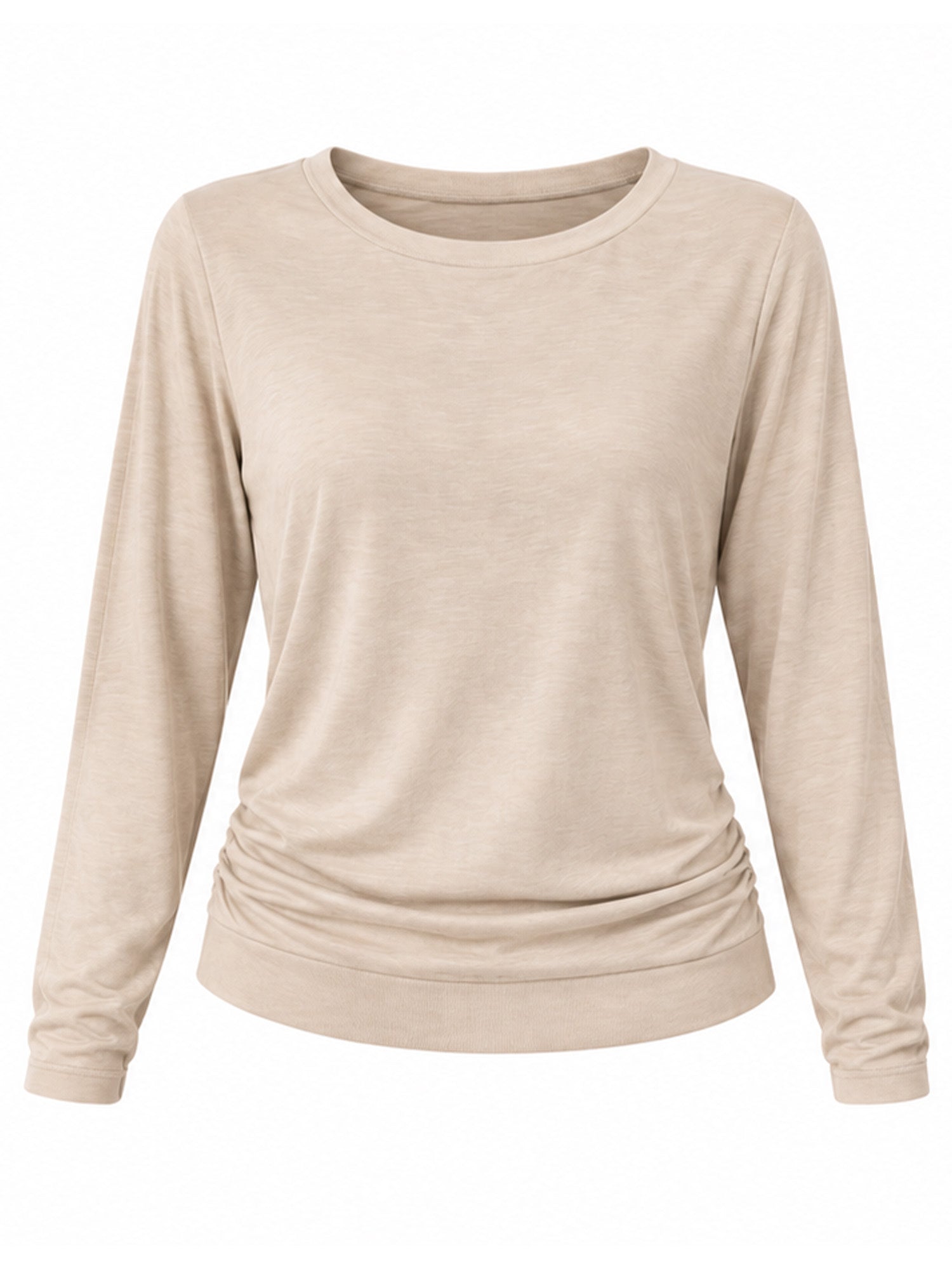Women's Casual Crewneck Ruched HemTop