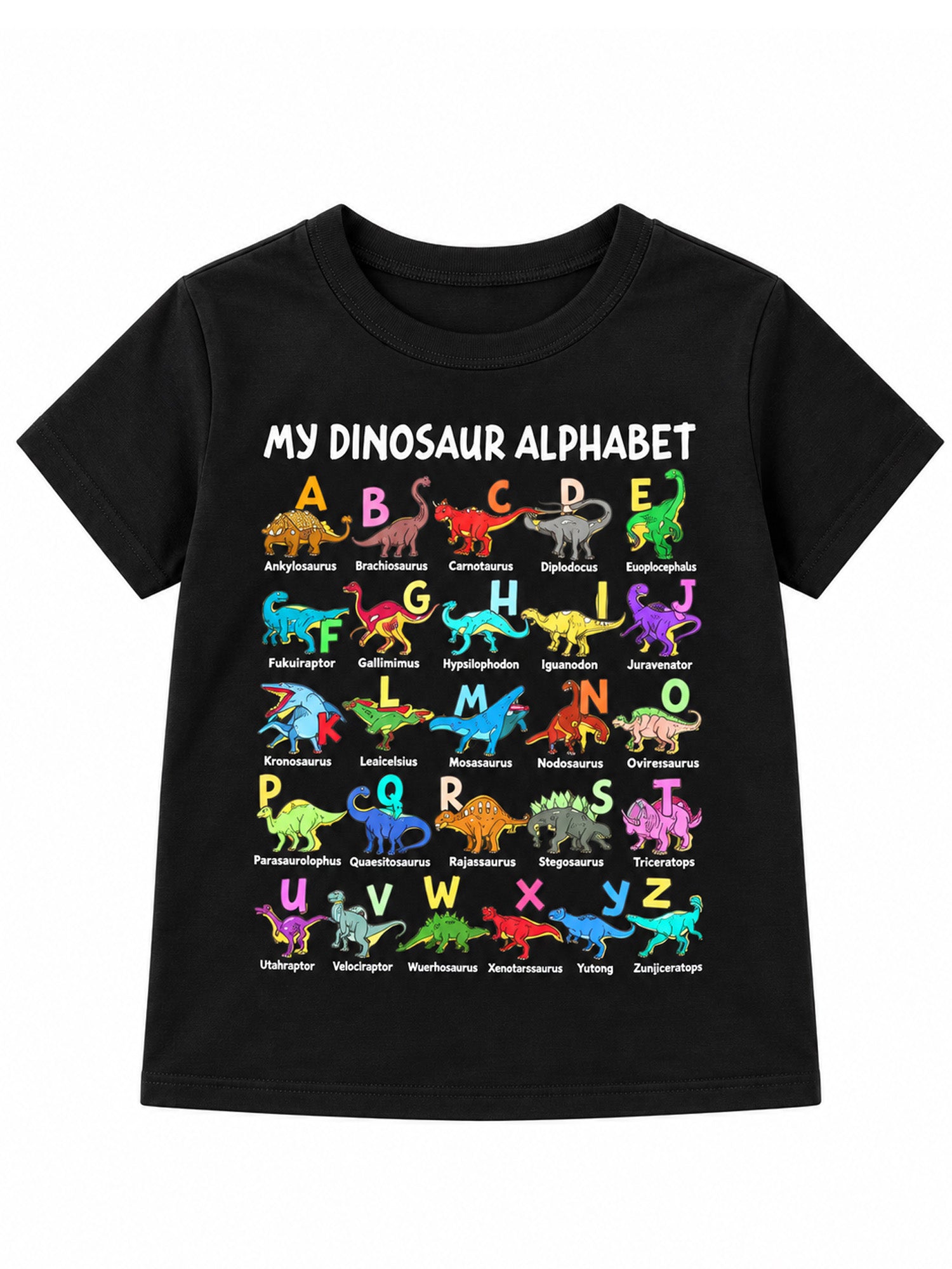 Kids Dinosaur Alphabet Graphic T-Shirt