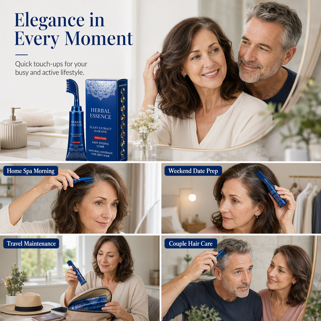 Plant-Based Comb-In Hair Color – 95% Gray Coverage, Ammonia-Free