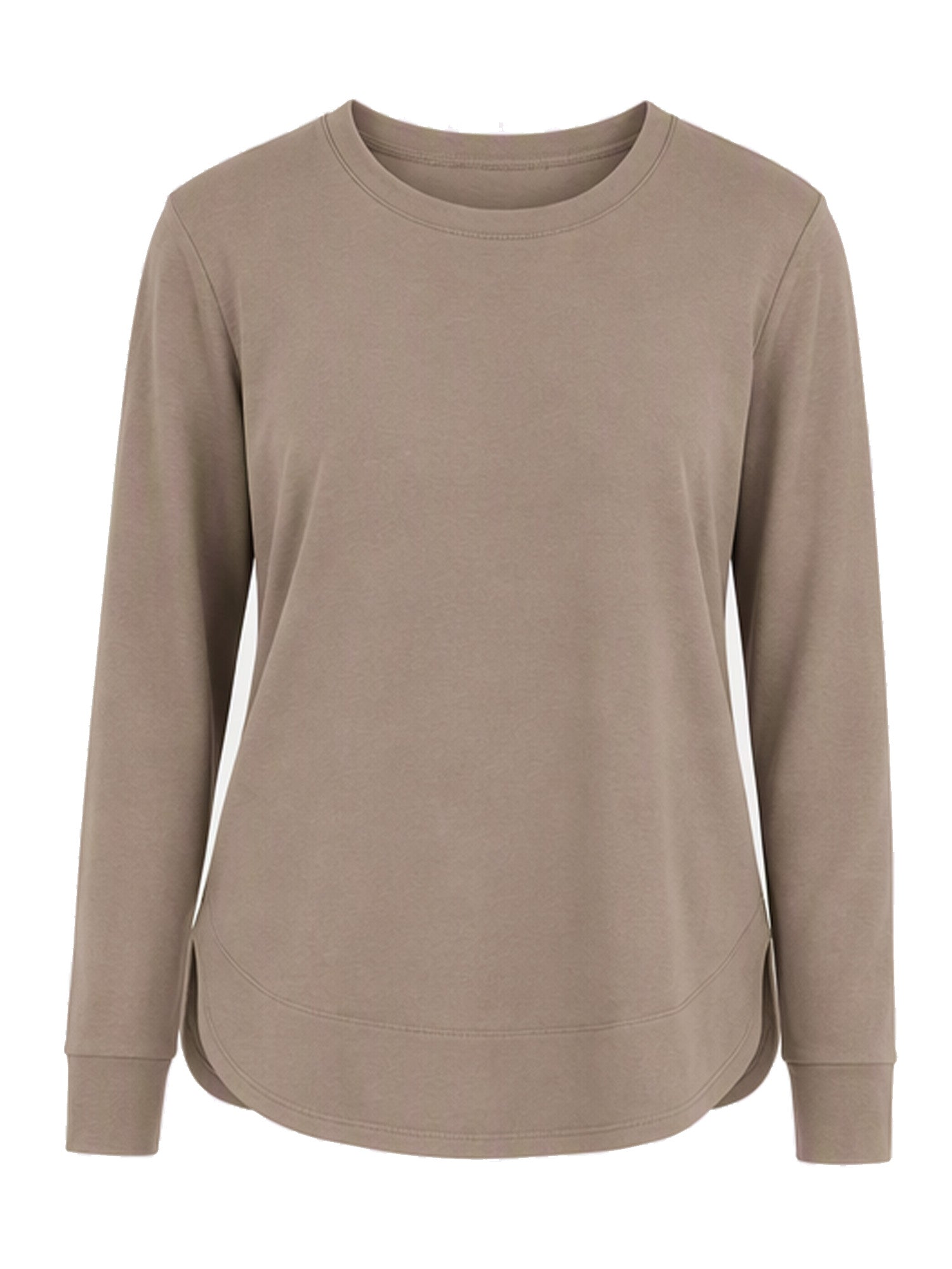 Women’s Solid High Low Hem Long-Sleeve Tops