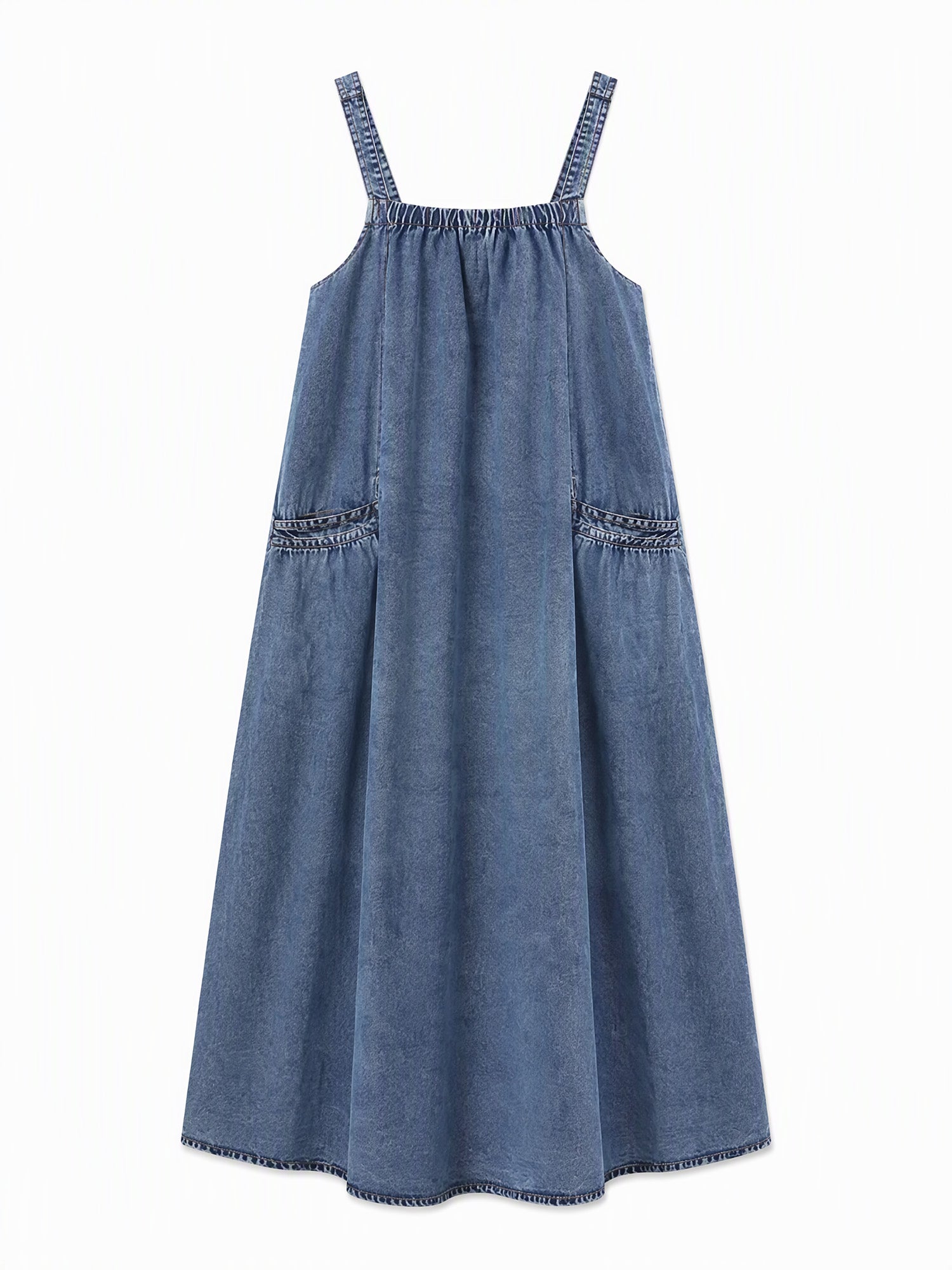 👗 Relaxed Denim, Freedom to Move | Women's Oversized Suspender Maxi Dress