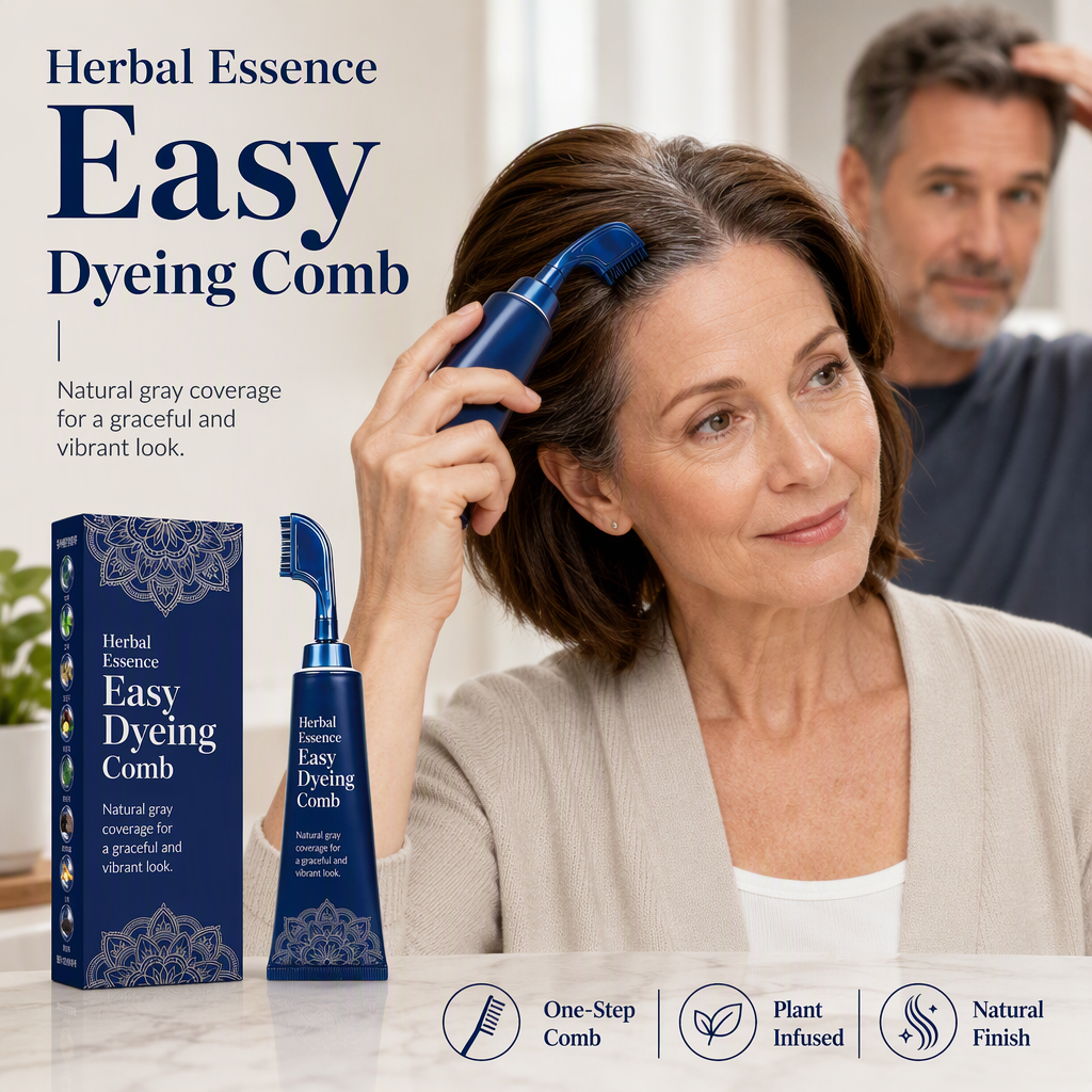 Plant-Based Comb-In Hair Color – 95% Gray Coverage, Ammonia-Free