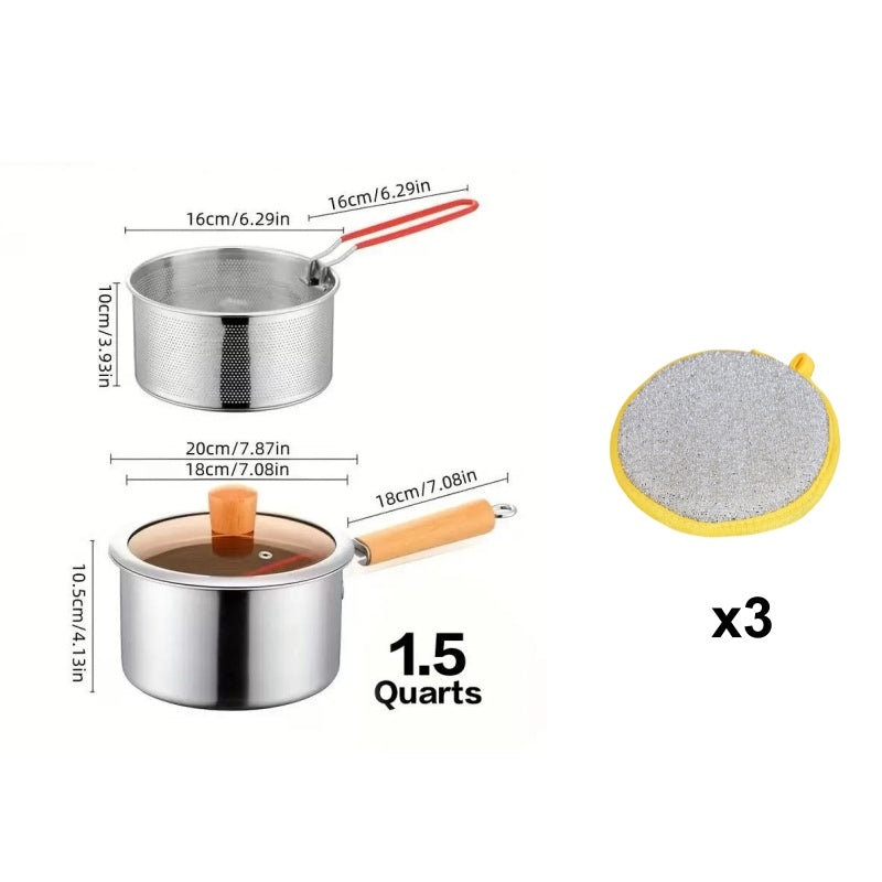 Stainless Steel Fryer Pot With Basket