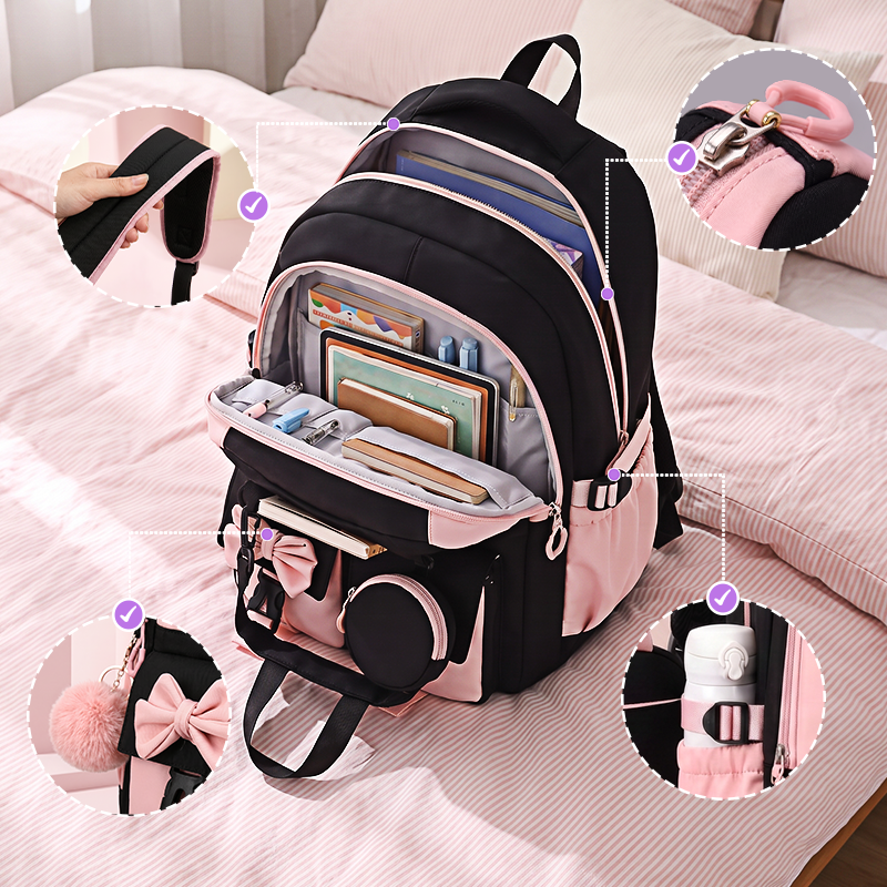 Cute Bowknot Backpack Set for Girls