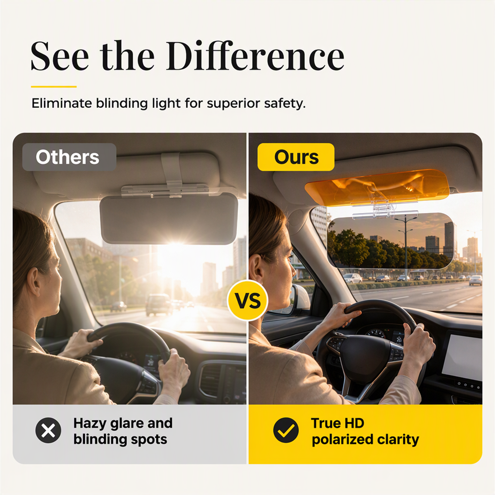 🚗 Save 50%! 🌙 Universal HD Anti-Glare Visor – Day & night driving safety ✨