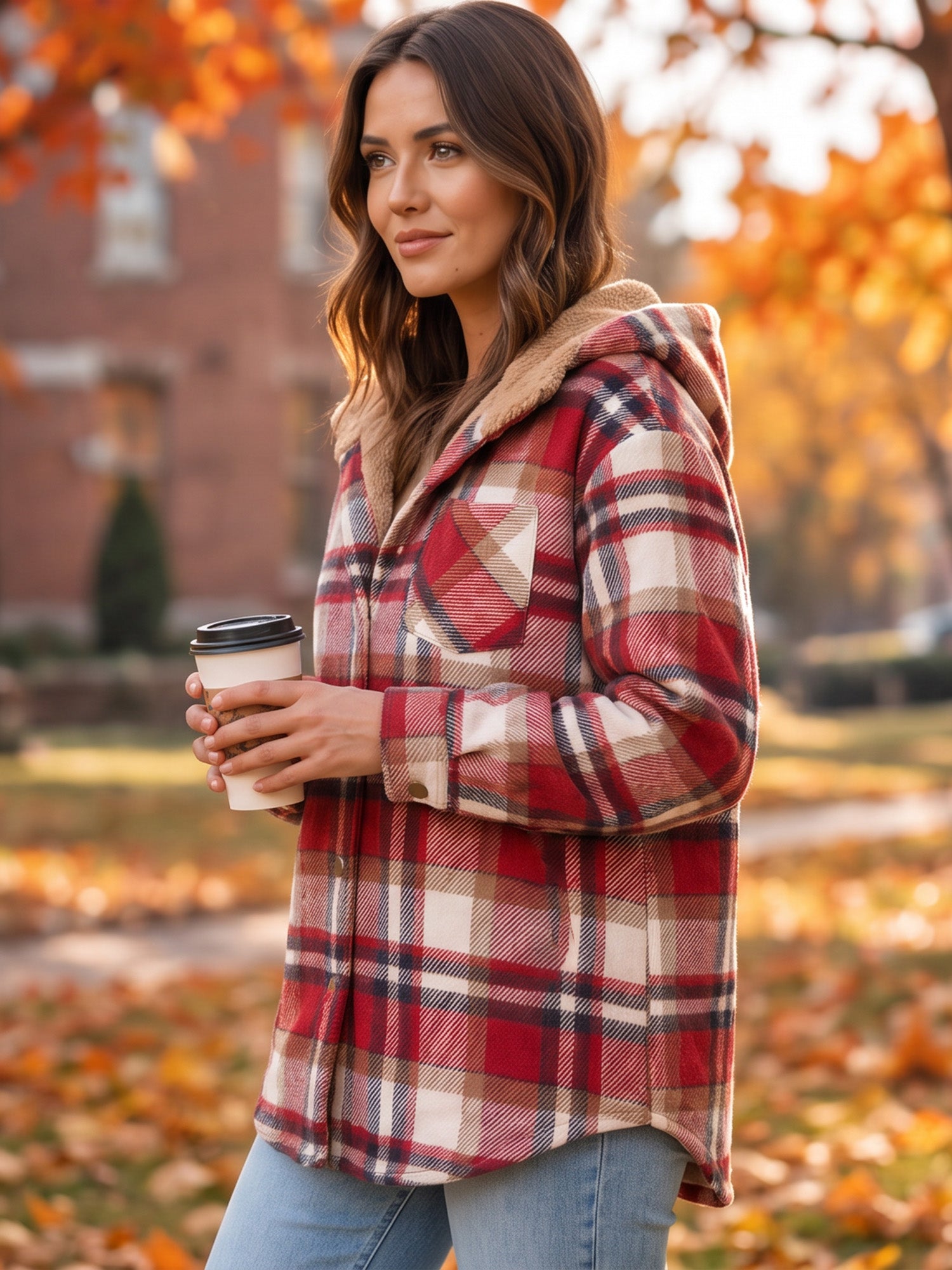 🎉 Last Day Promotion-55% OFF 🧸 Women’s Classic Cozy Plaid Hooded Jacket