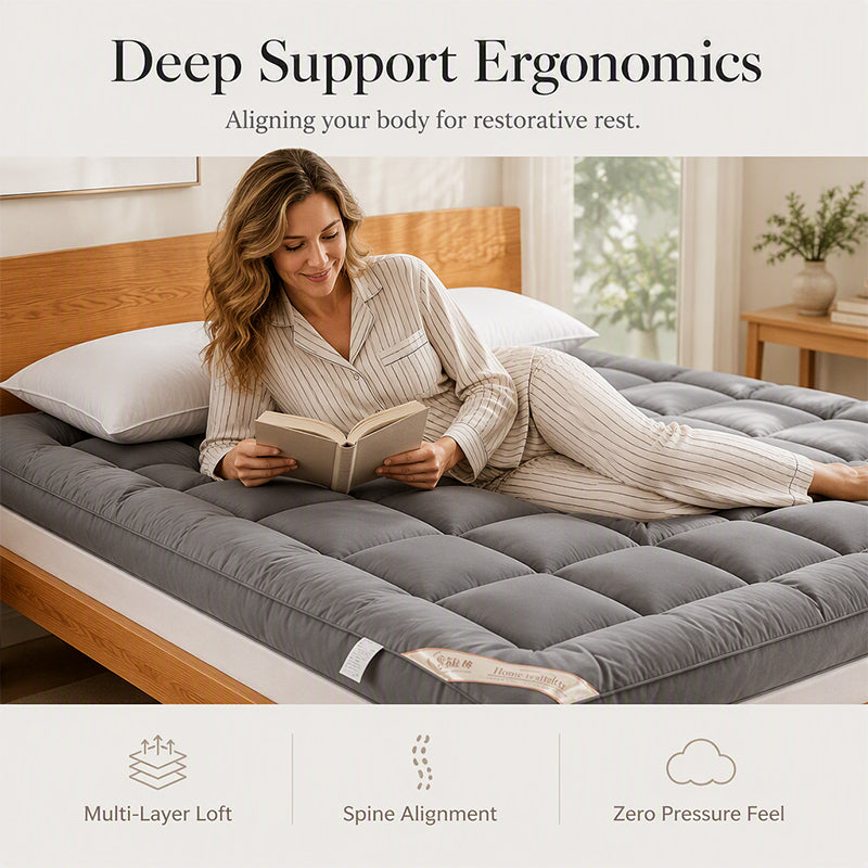 Soft Quilted Mattress Topper 🛏️ A Cloud-Like Layer of Comfort – Drift Off in Softness, Wake Up Refreshed ✨