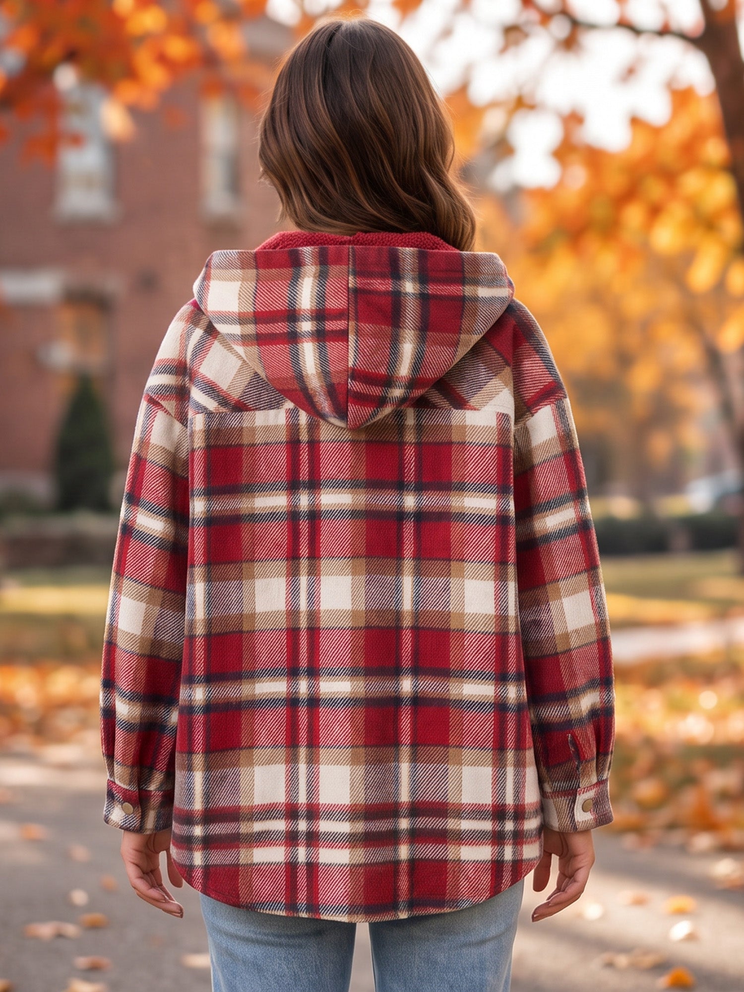 🎉 Last Day Promotion-55% OFF 🧸 Women’s Classic Cozy Plaid Hooded Jacket