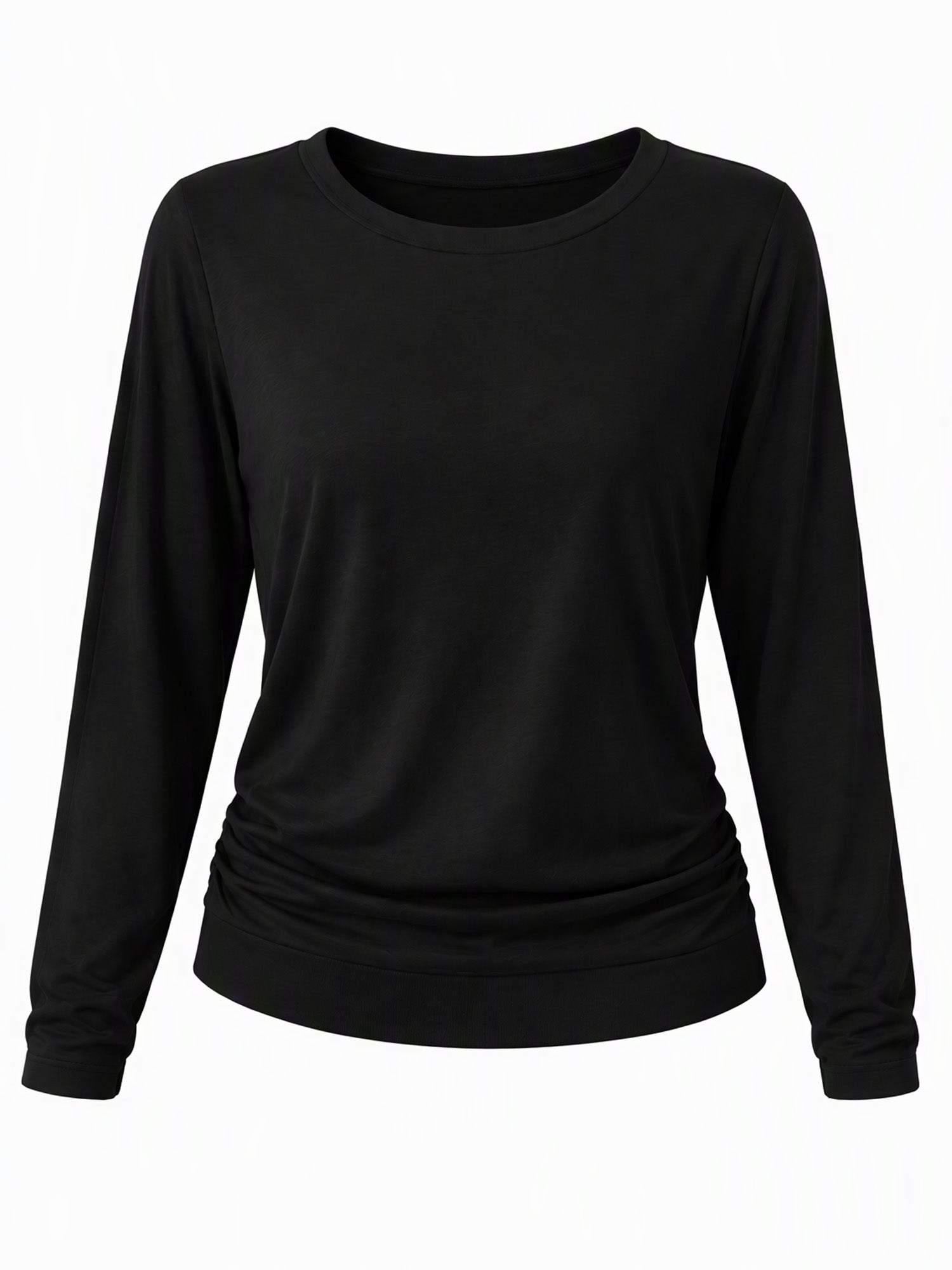 Women's Casual Crewneck Ruched HemTop