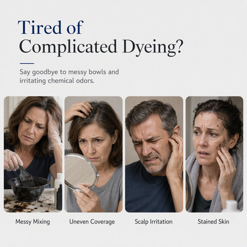 Plant-Based Comb-In Hair Color – 95% Gray Coverage, Ammonia-Free