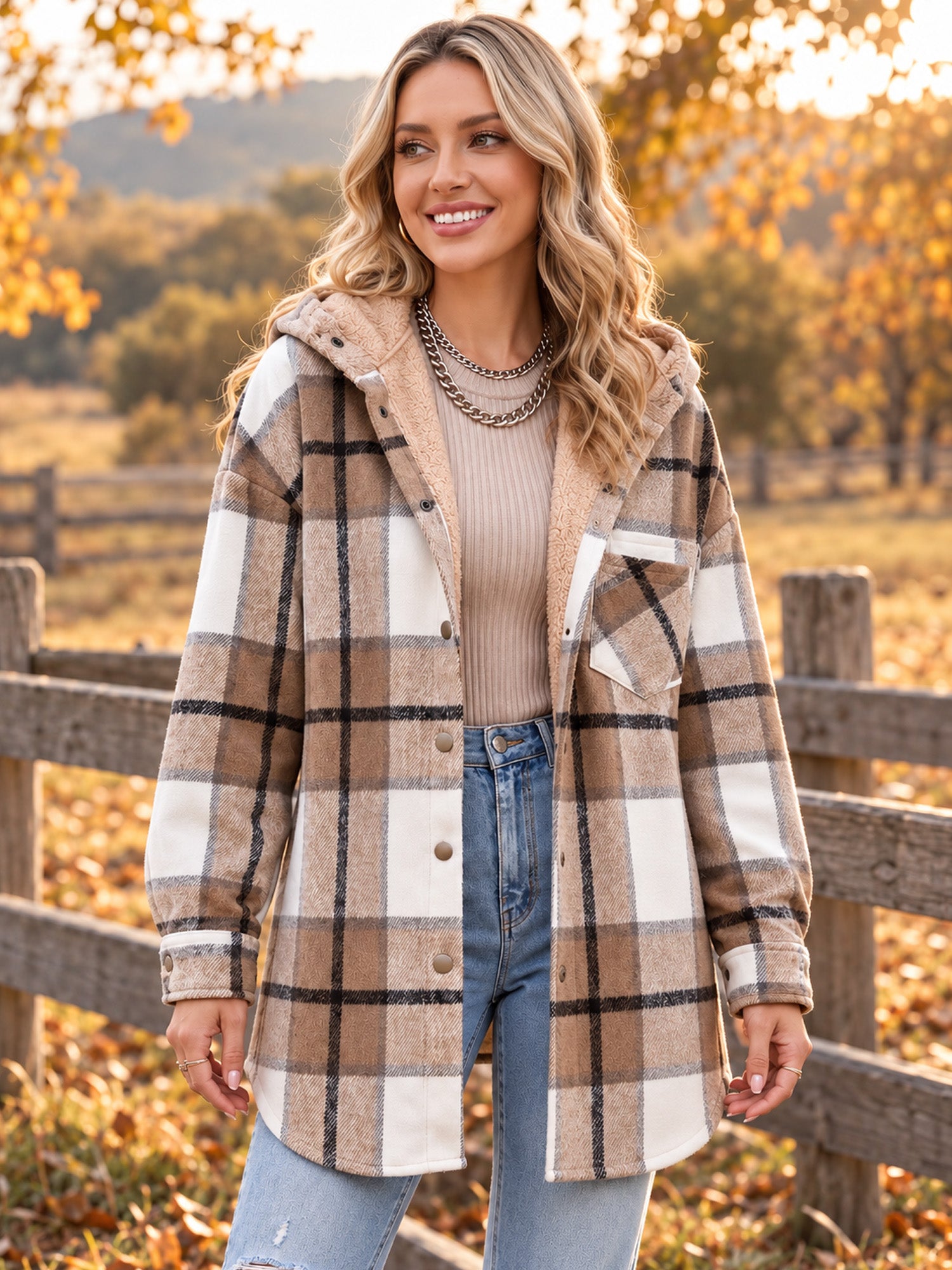 🎉 Last Day Promotion-55% OFF 🧸 Women’s Classic Cozy Plaid Hooded Jacket