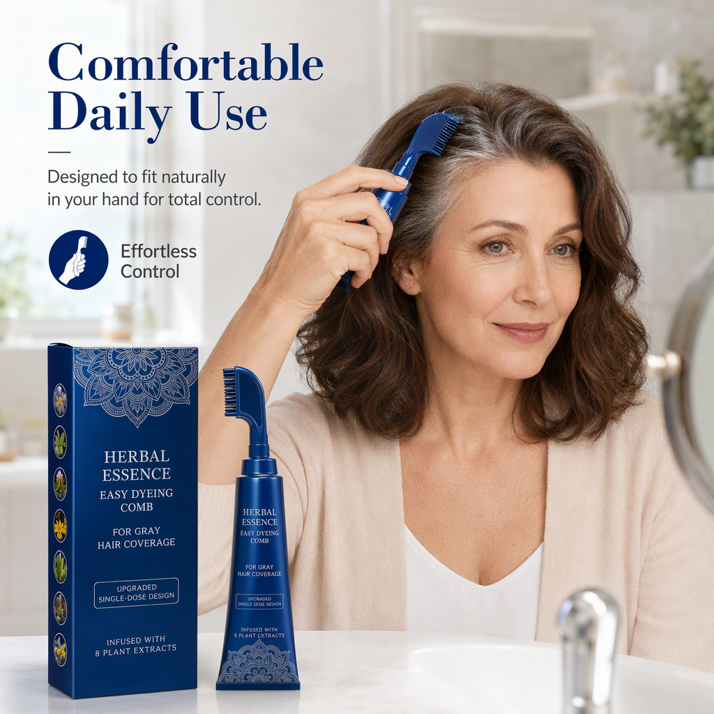 Plant-Based Comb-In Hair Color – 95% Gray Coverage, Ammonia-Free