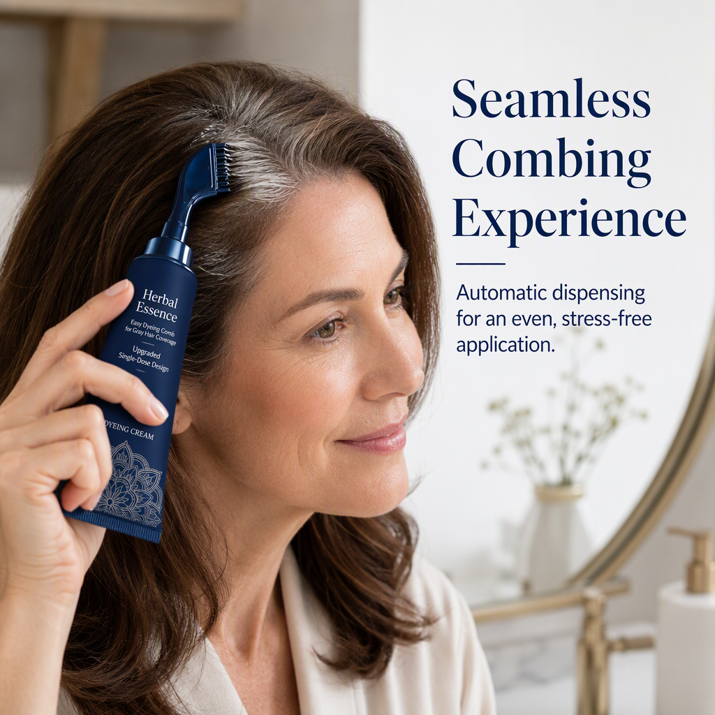 Plant-Based Comb-In Hair Color – 95% Gray Coverage, Ammonia-Free