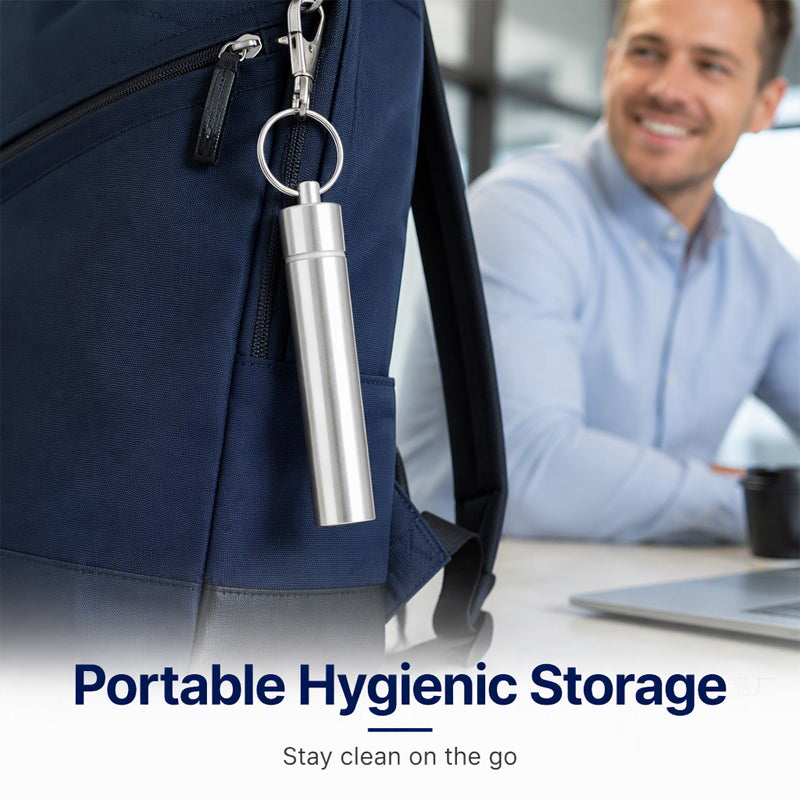 🔥 50% OFF Today! Reusable Stainless Steel Toothpick Set 🦷 Durable & Hygienic