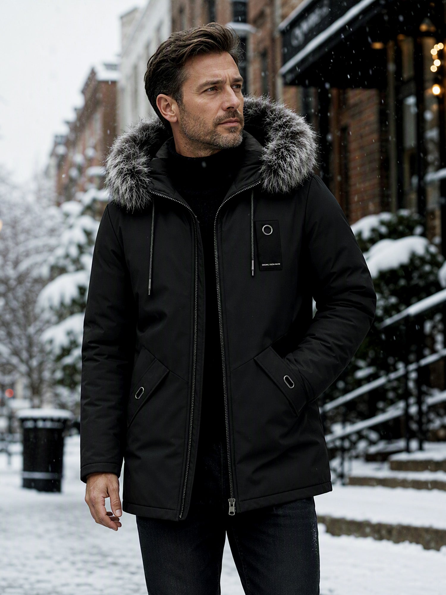 ✨ Men's Windproof Hooded Thermal Mid-Length Parka Jacket