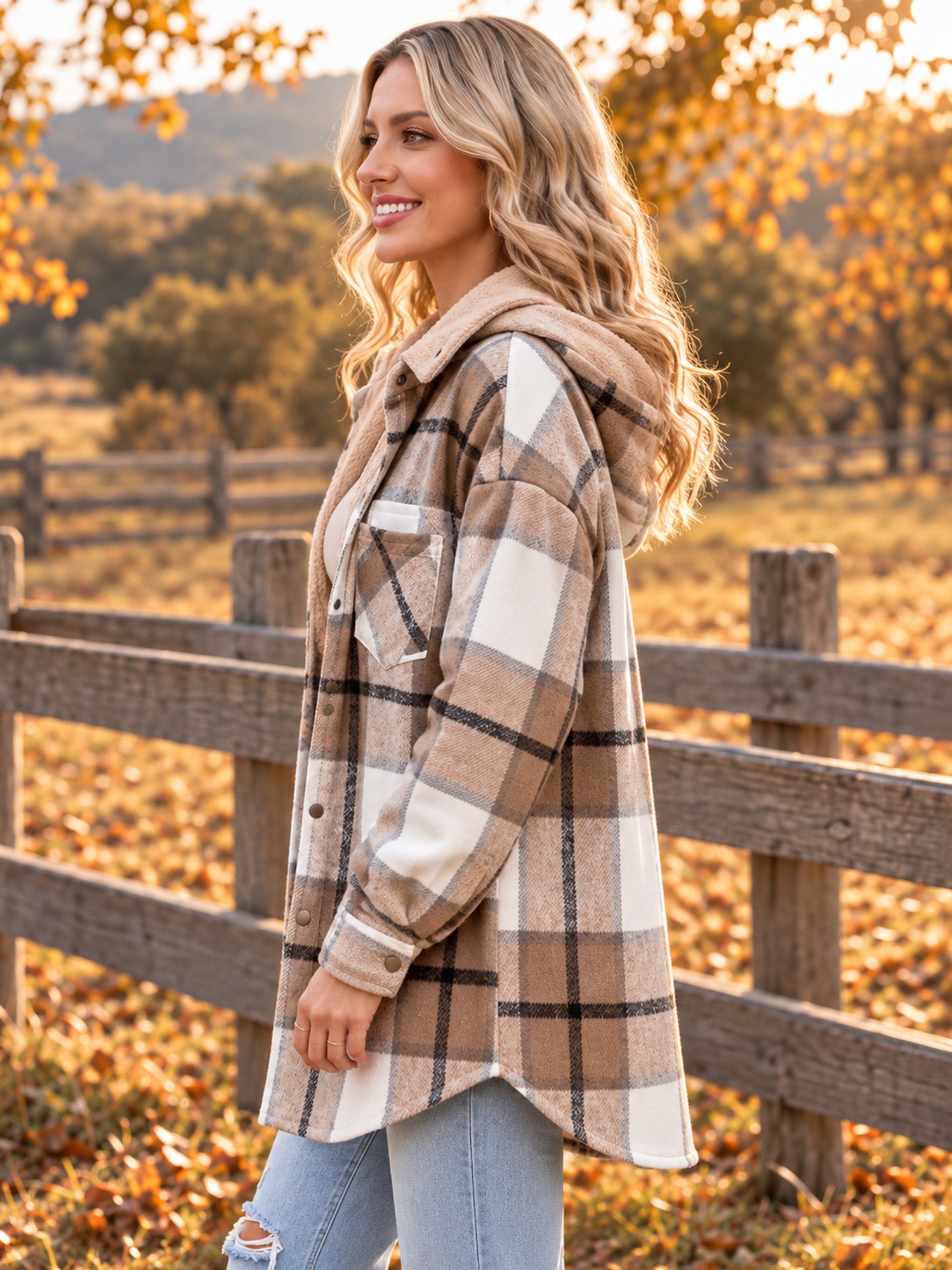 🎉 Last Day Promotion-55% OFF 🧸 Women’s Classic Cozy Plaid Hooded Jacket