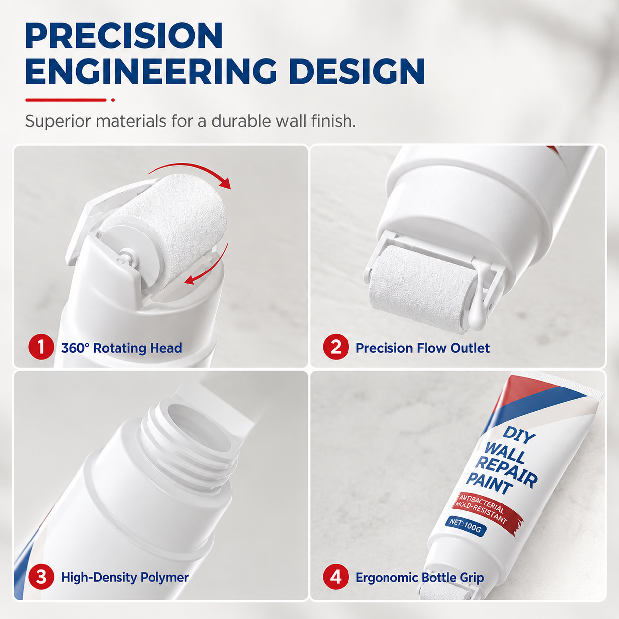 All-in-One Wall Repair Paste with Roller Brush