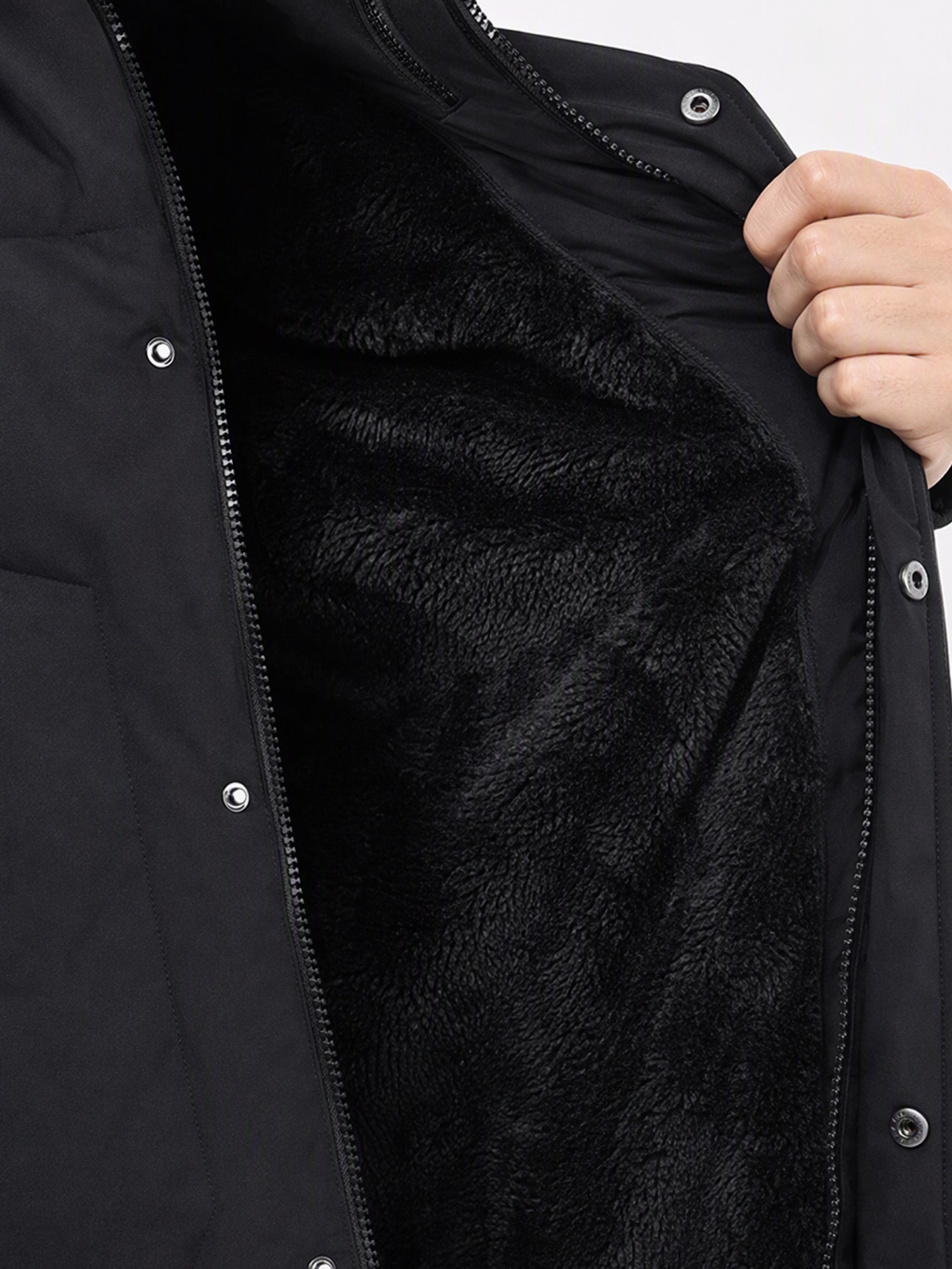Men's Mid-Length Winter Padded Thickened Business Casual Cotton Coat for Middle-Aged Men