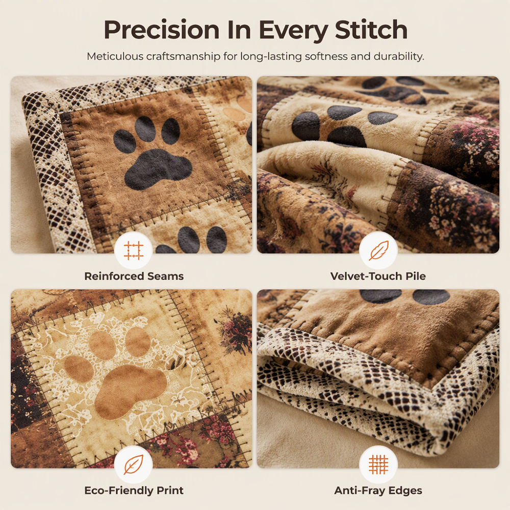 Cute Paw Print Soft Flannel Blanket