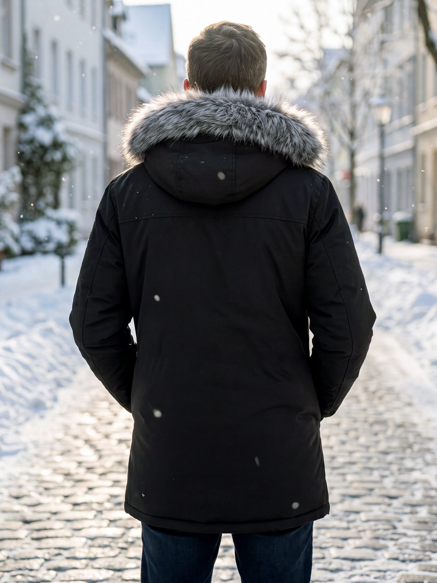 ✨ Men's Windproof Hooded Thermal Mid-Length Parka Jacket