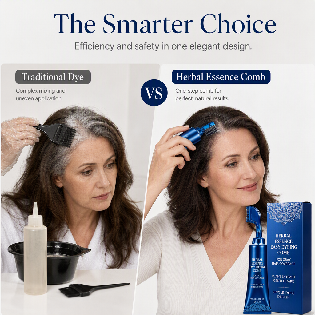 Plant-Based Comb-In Hair Color – 95% Gray Coverage, Ammonia-Free