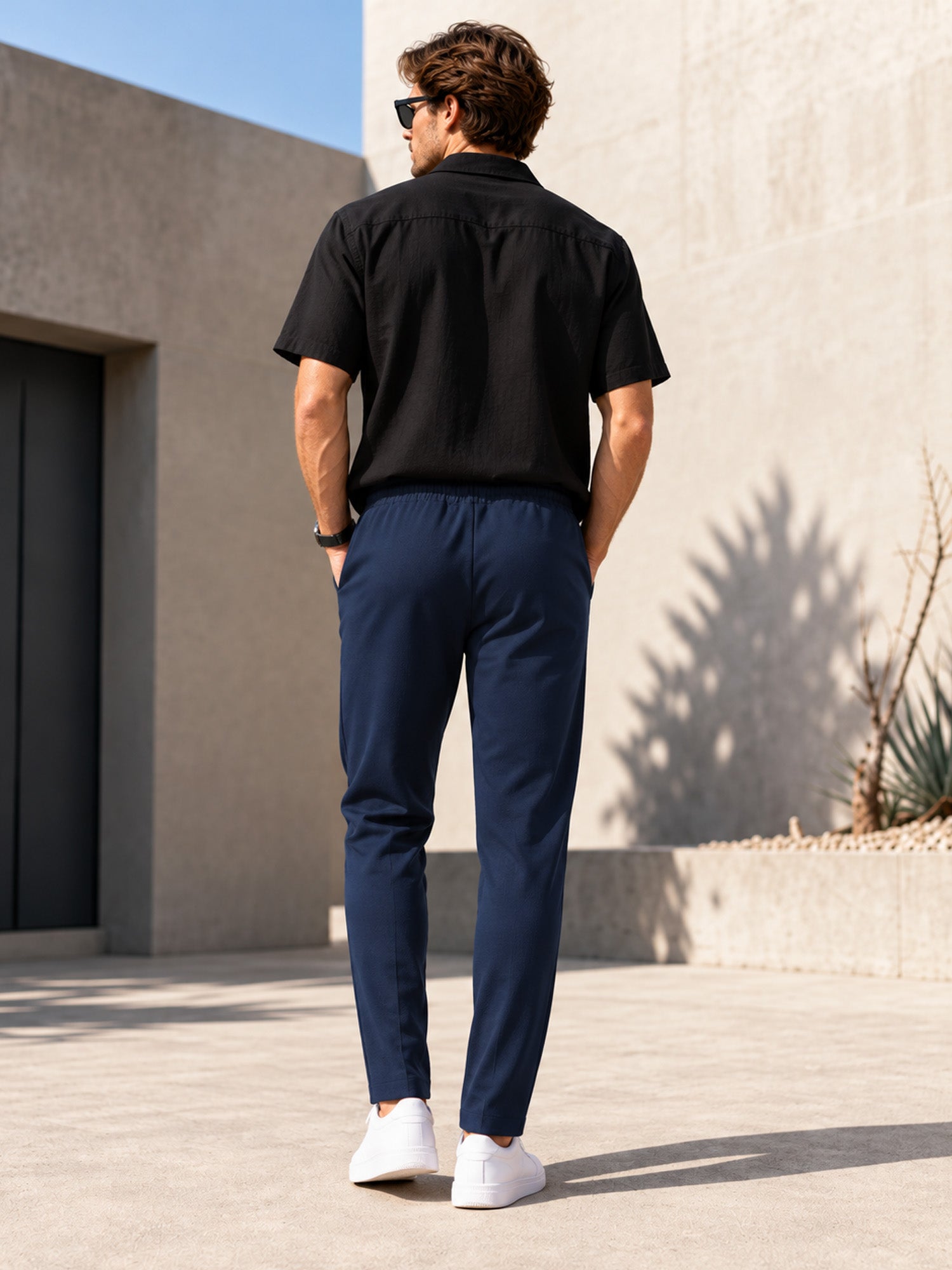 Men's Drawstring Waist Straight-Leg Pants